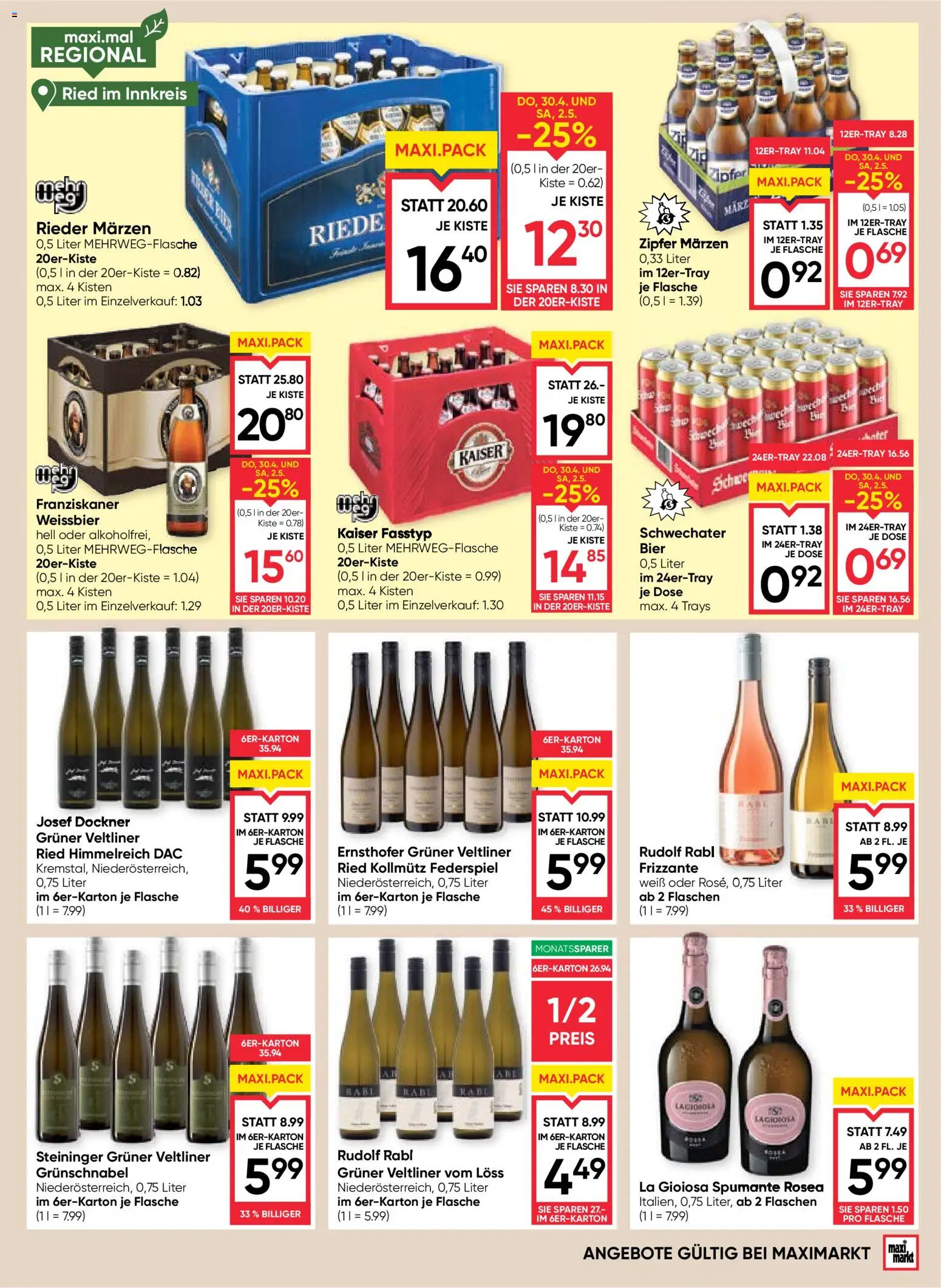 Maximarkt Flugblatt gültig ab 30.04.2026 | Seite: 15 | Produkte: Bier