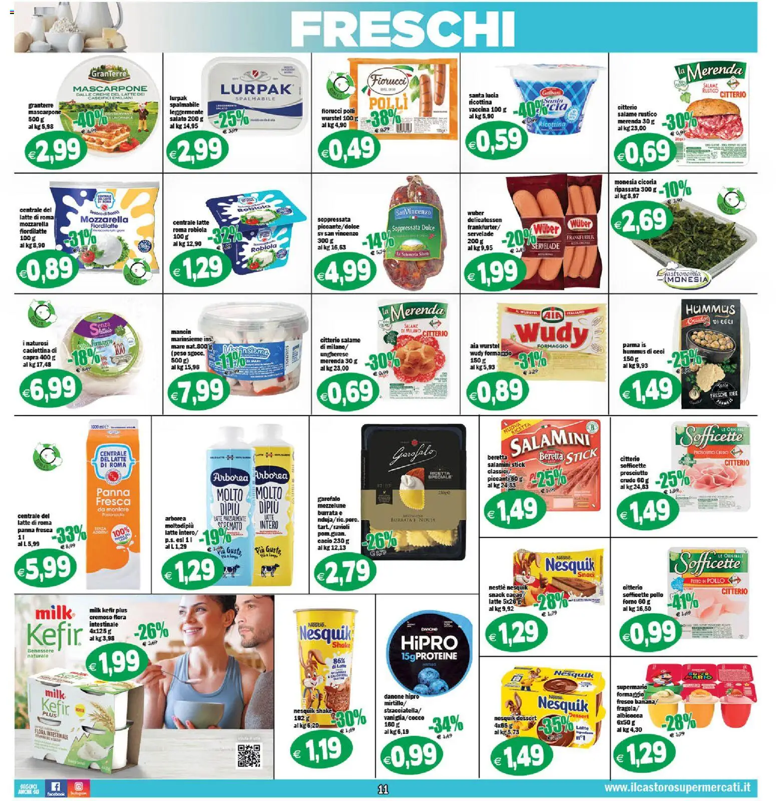 Volantino Il Castoro del 13.02.2026 | Pagina: 11 | Prodotti: Salame, Ceci, Robiola, Burrata