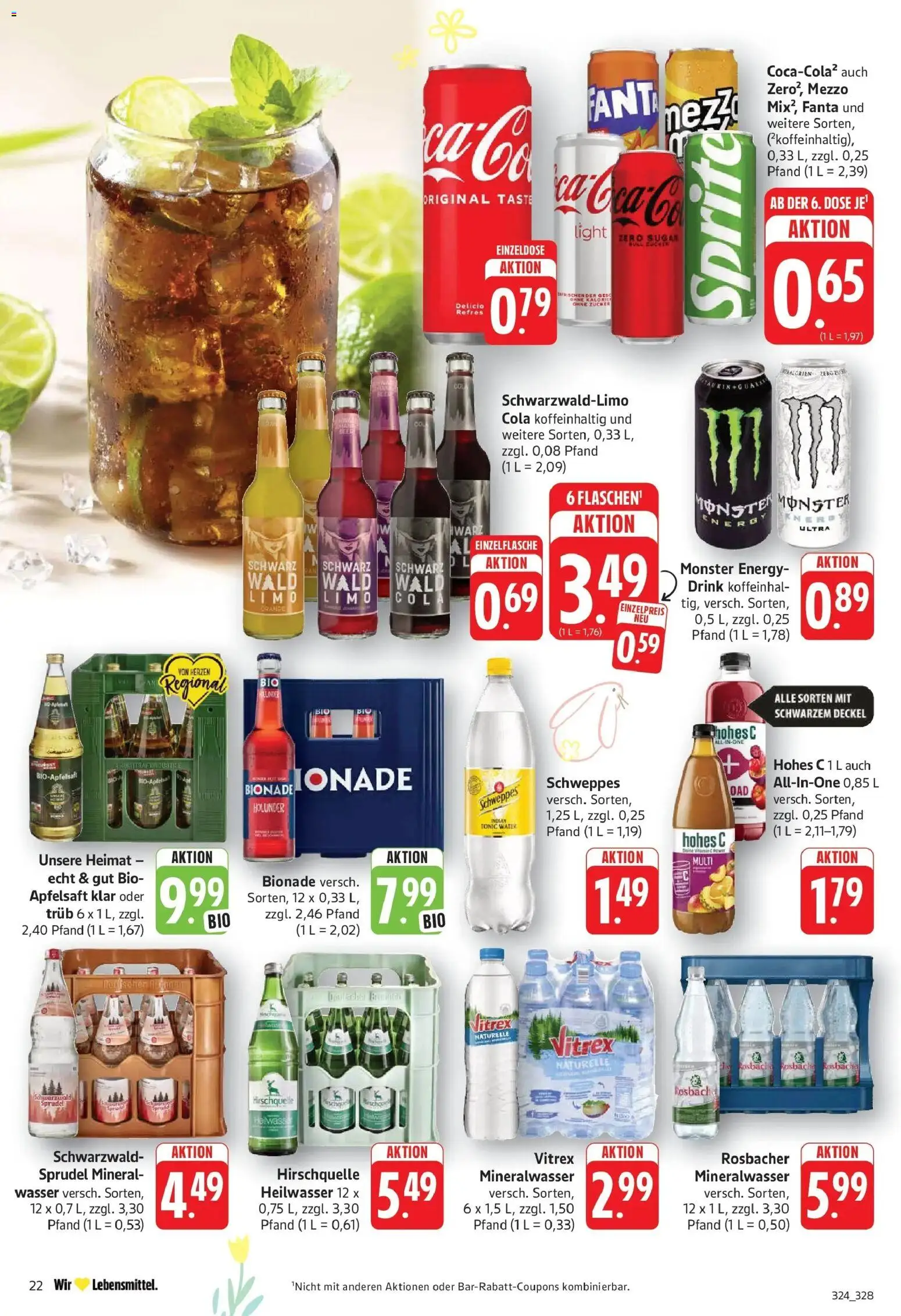 Angebote – gültig ab 30.03.2026 | Seite: 22 | Produkte: Schweppes, Monster, Zucker, Hohes c