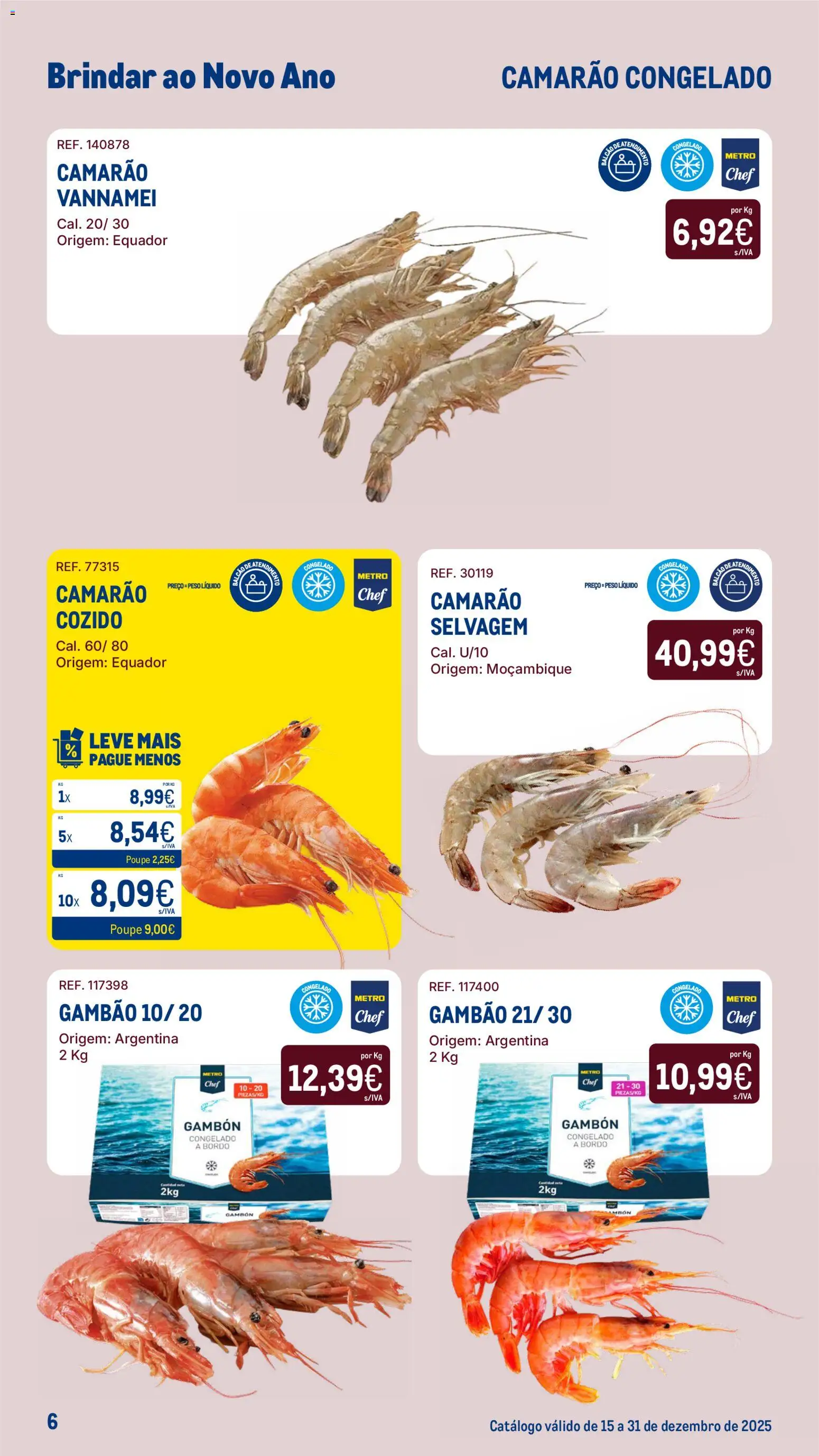 Makro Catálogo Brindar ao Ano Novo │ válido de 15.12.2025 | Página: 6 | Produtos: Camarão