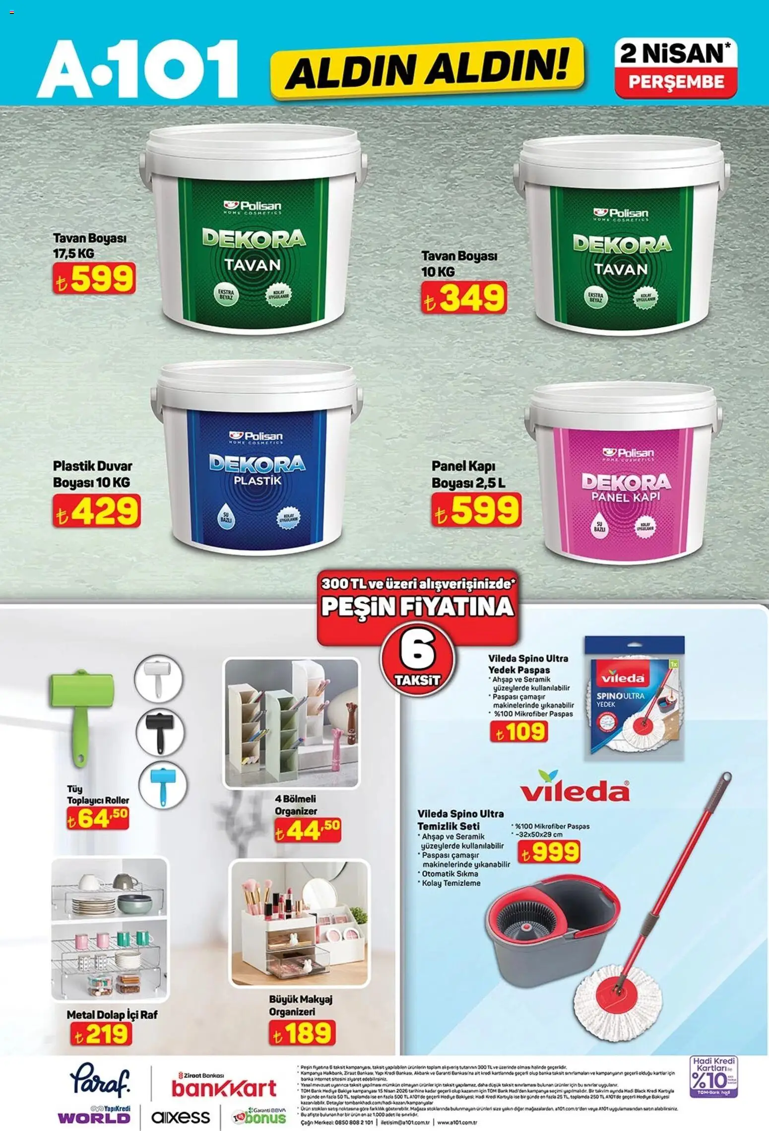 A101 - Katalog Aldın Aldın - 02.04.2026 tarihinden itibaren geçerlidir | Sayfa: 17 | Ürünler: Raf, Paspas, Makyaj