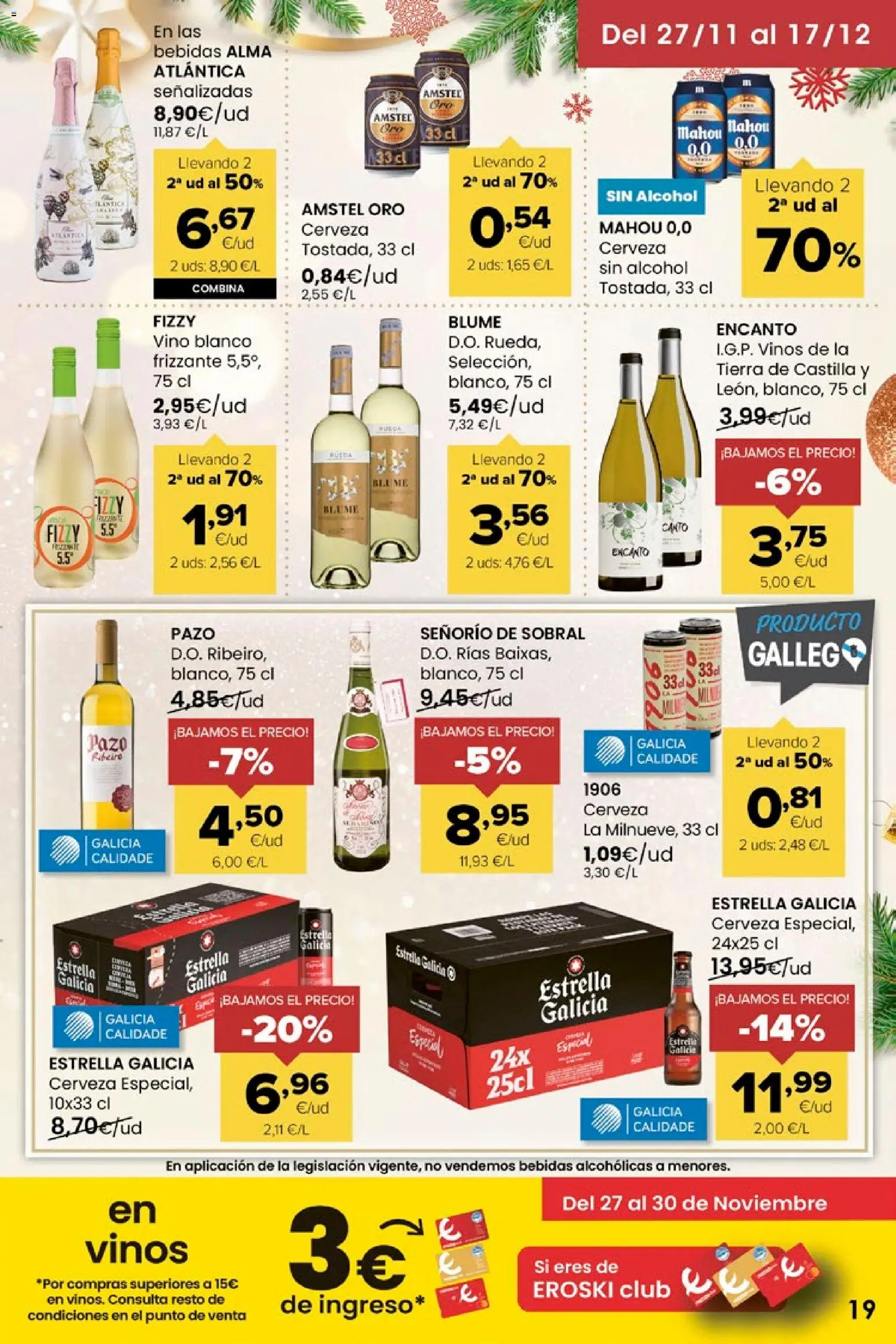 Eroski - Miramos por ti │ válido desde el 27.11.2025 | Página: 19 | Productos: Vino, Cerveza