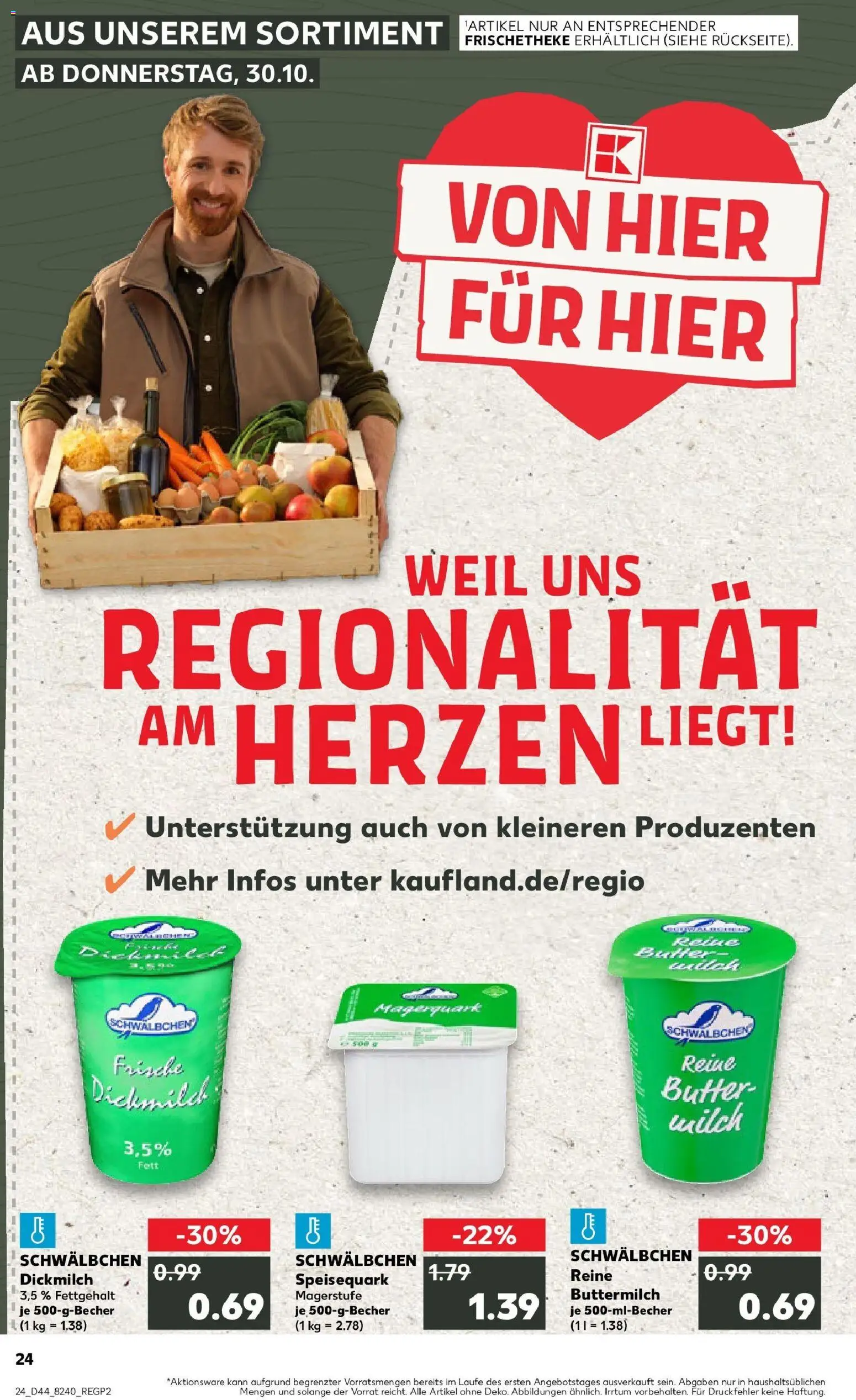 Kaufland prospekt Biedenkopf	 – gültig ab 30.10.2025 | Seite: 24 | Produkte: Buttermilch, Milch, Butter, Magerquark