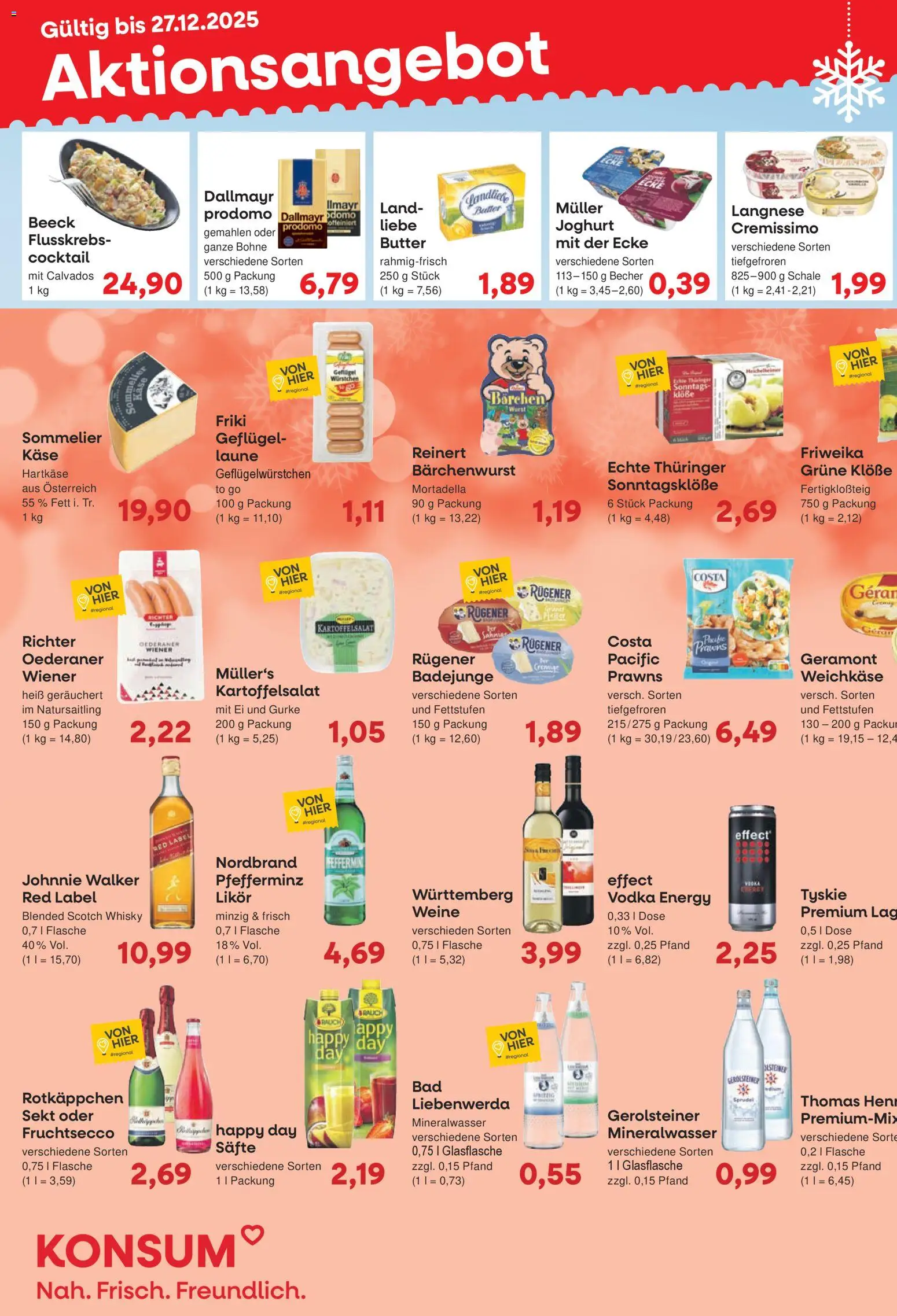 KONSUM Leipzig Prospekt – gültig ab 22.12.2025 | Seite: 1 | Produkte: Joghurt, Dallmayr, Dallmayr prodomo, Johnnie walker