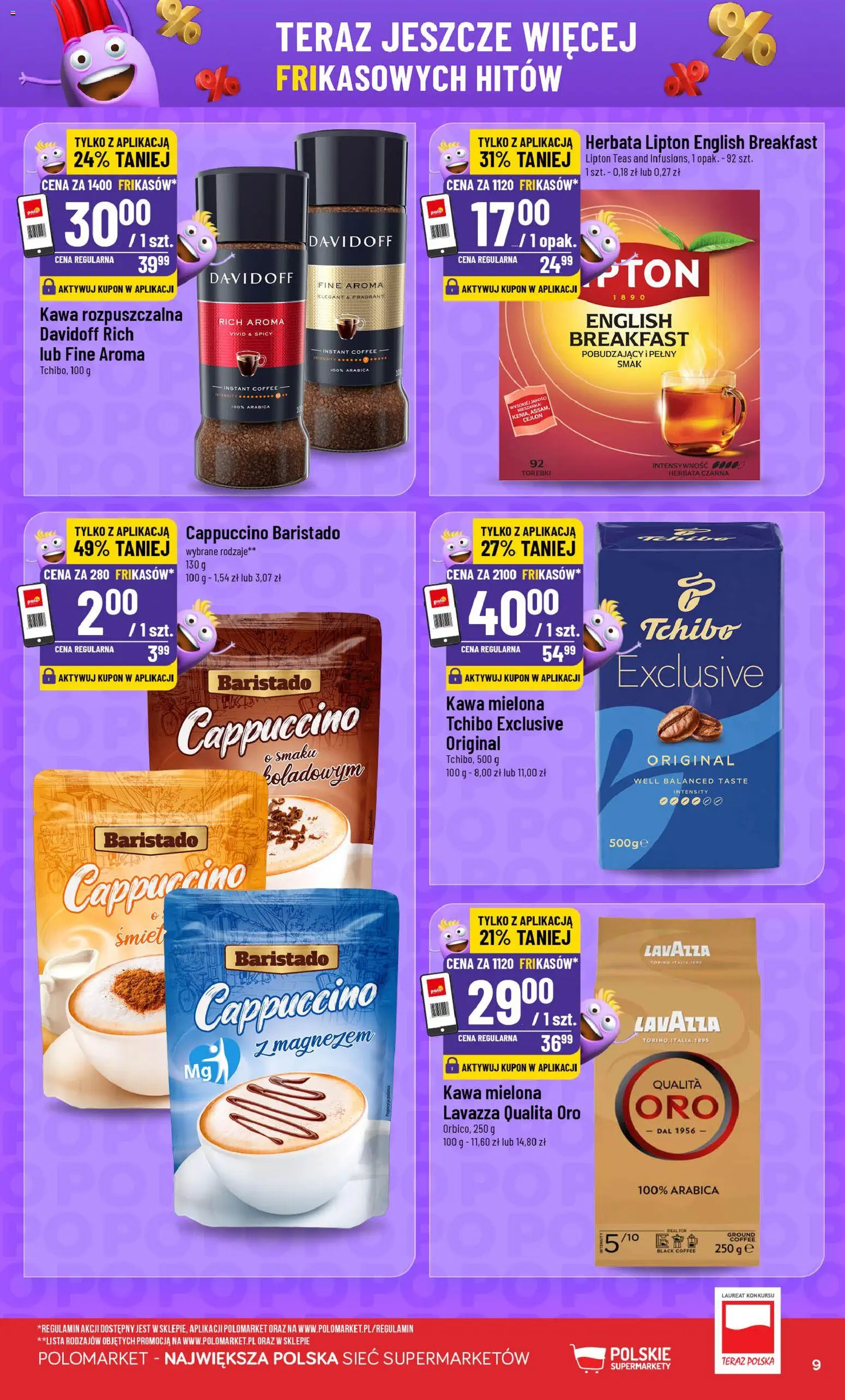 POLOmarket Gazetka - Frikasowe Hity od 27.12.2025 | Strona: 9 | Produkty: Tchibo exclusive, Cappuccino, Kawa, Torebki