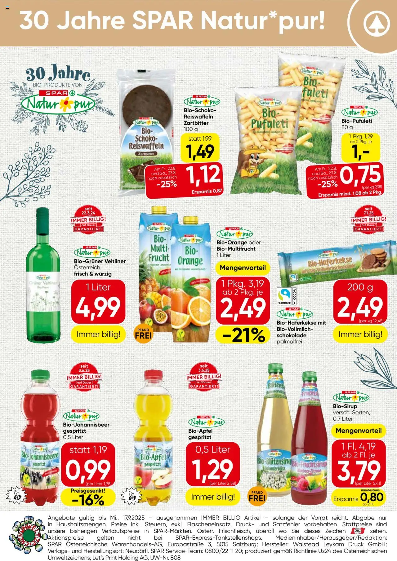 Spar Natur*pur - Tirol gültig ab 21.08.2025 | Seite: 8 | Produkte: Schokolade