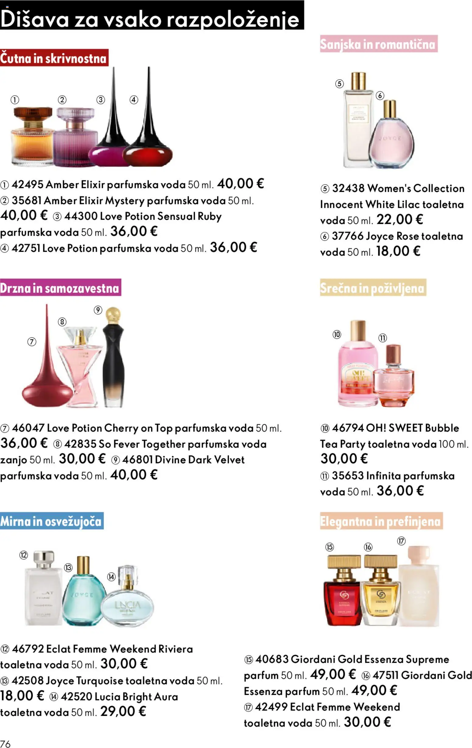 Novi Oriflame katalog ponudbe – veljaven od 31.12.2025 | Stran: 76 | Izdelki: Parfum, Disava, Voda, Parfumska voda