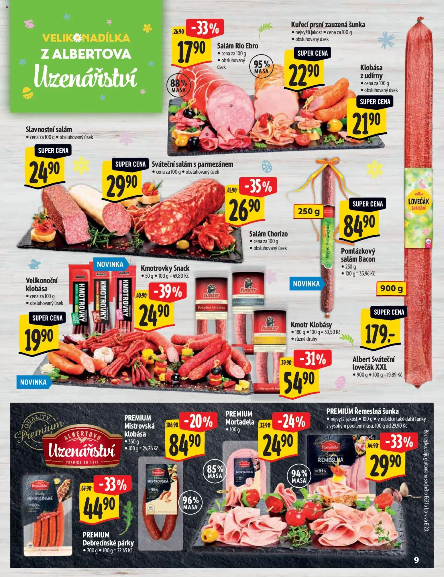 Albert katalog - Supermarket  od 25.03.2026 | Strana: 9 | Produkty: Salám, Šunka, Párky, Chorizo