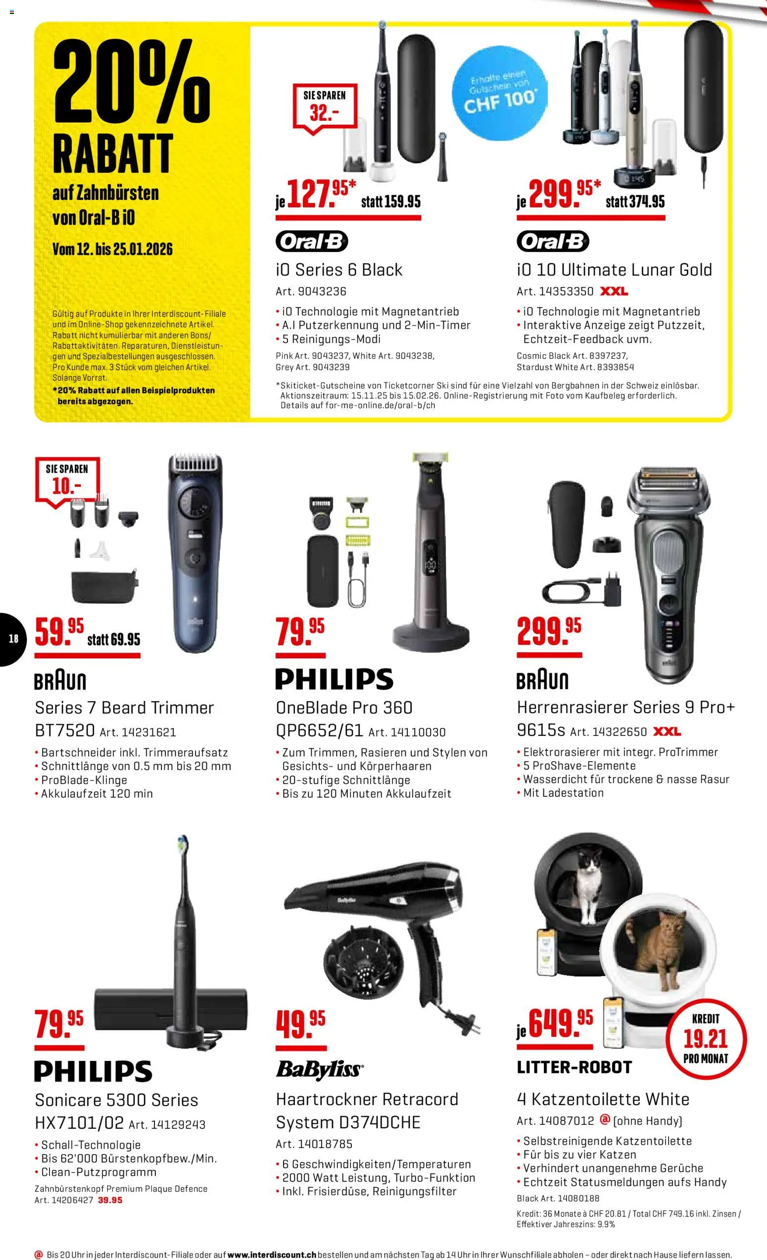 Interdiscount Aktionen – gültig ab 12.01.2026 | Seite: 18 | Produkte: Haartrockner, Ski, Philips