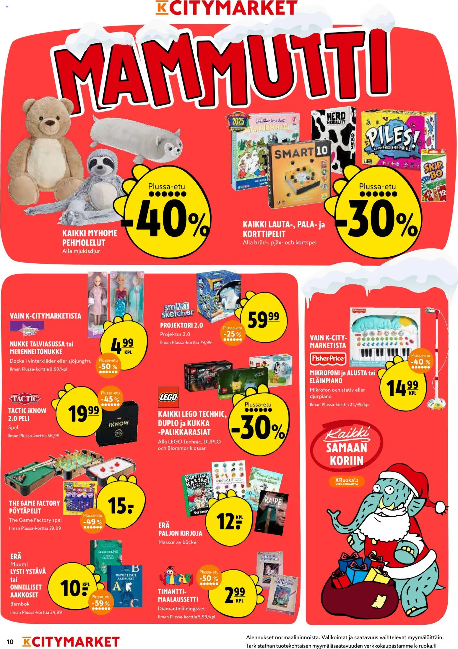 K-Citymarket tarjoukset – voimassa 11.12.2025 alkaen | Sivu: 10 | Tuotteet: Mikrofoni, Pehmolelut, Peli