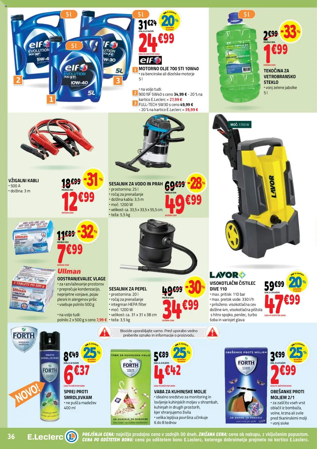 Novi E.leclerc katalog ponudbe – veljaven od 01.10.2025 | Stran: 36 | Izdelki: Teza, Olje, Sesalnik