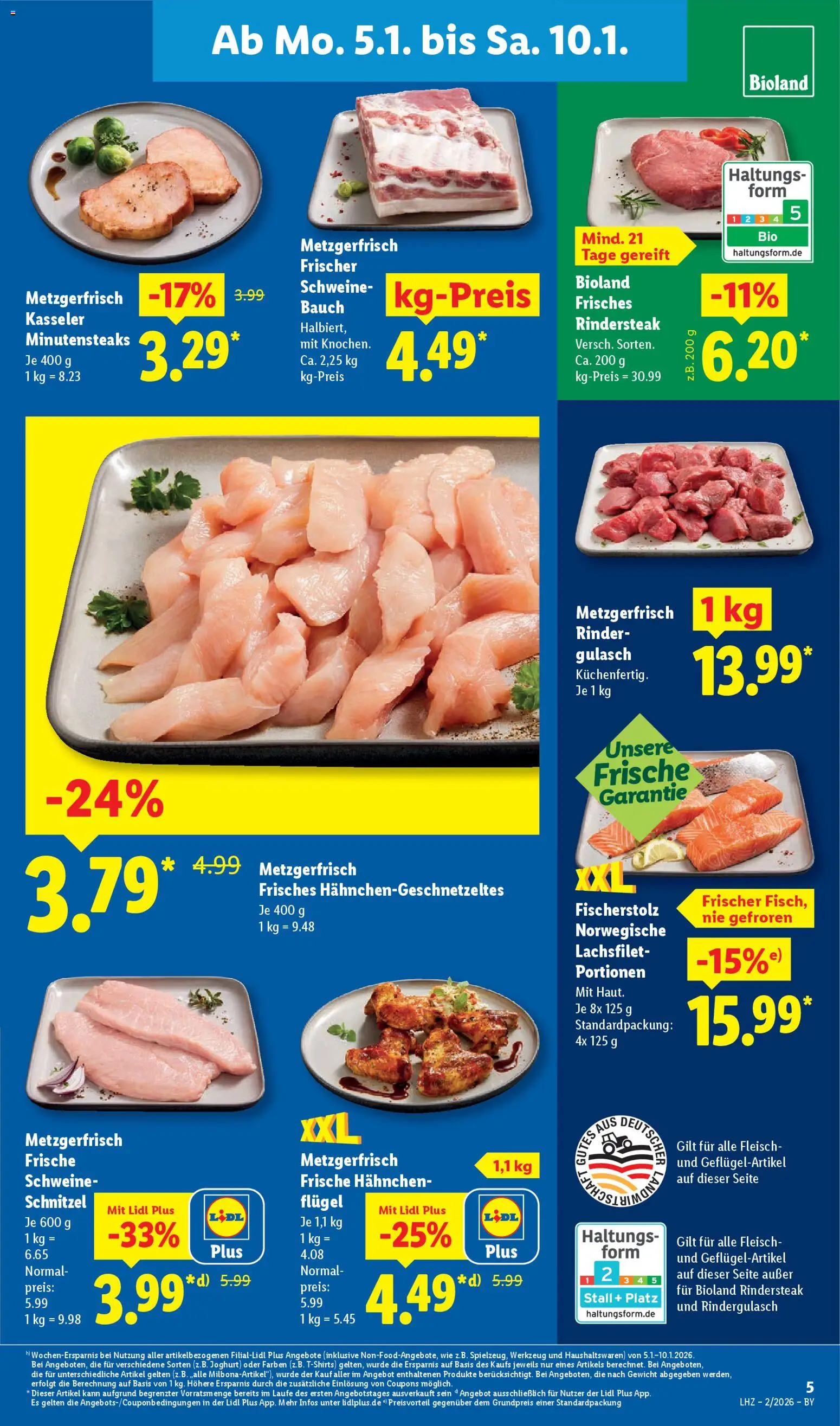 Lidl Prospekt München – gültig ab 05.01.2026 | Seite: 11 | Produkte: Gewicht, Schnitzel, Gulasch, Fleisch