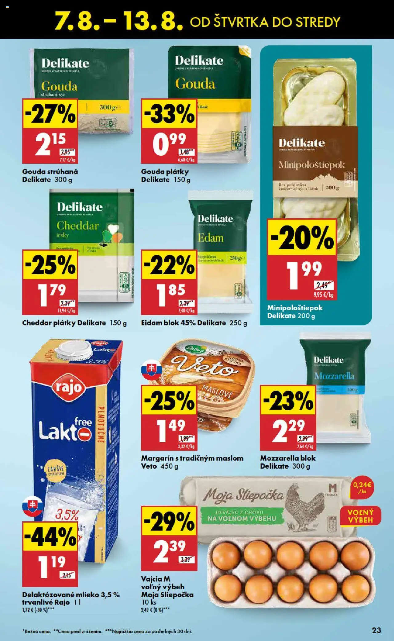 Biedronka leták │ platný od 07.08.2025 | Strana: 23 | Produkty: Mlieko, Vajcia, Gouda, Eidam