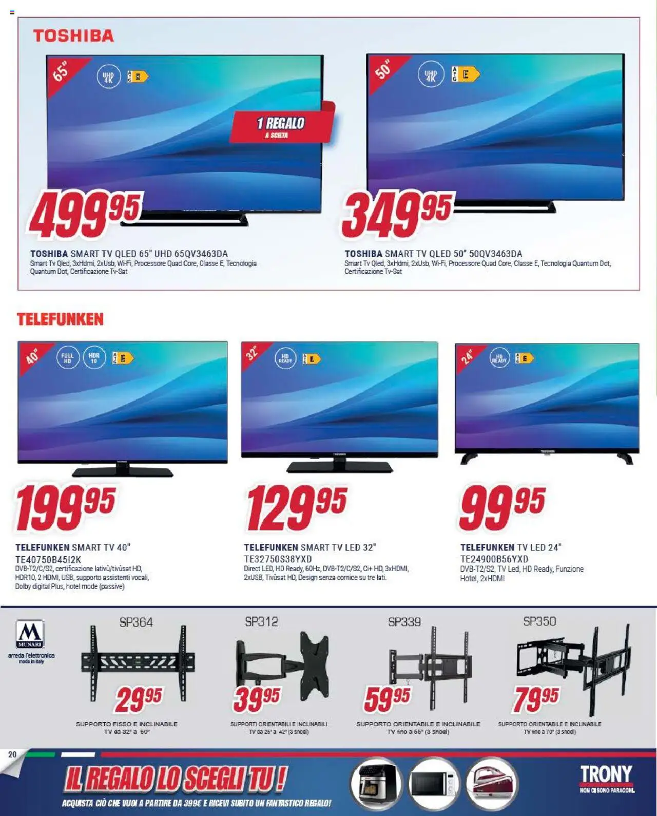 Volantino Trony del 05.09.2025 | Pagina: 20 | Prodotti: smart TV, TV