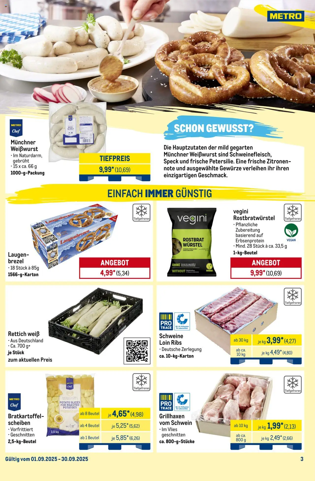 Metro Monats-Menü - gültig ab dem 01.09.2025 | Seite: 3 | Produkte: Weißwurst, Gewürze, Wurst, Zitronen