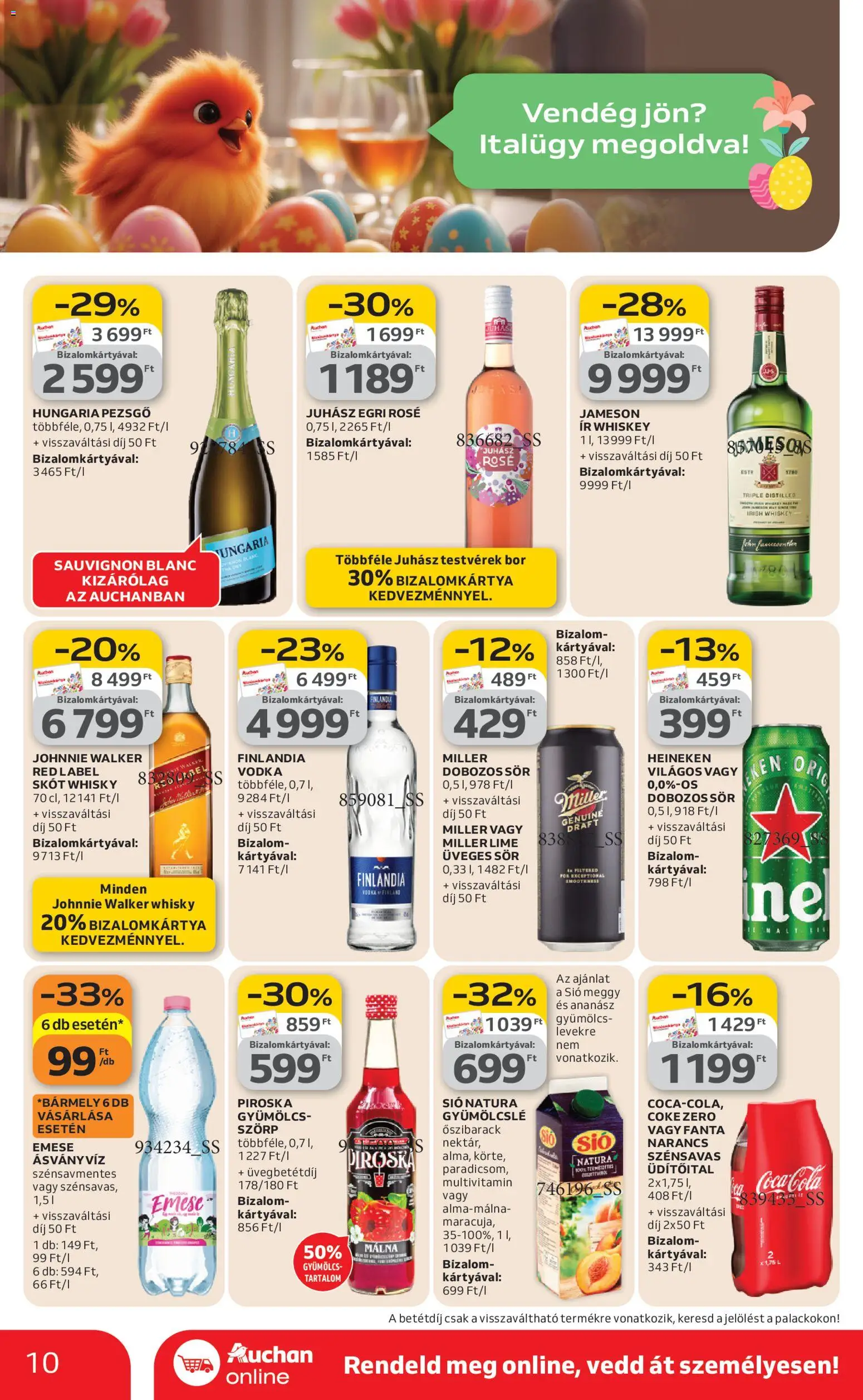 Auchan akciós ujság - amely érvényes a következő dátumtól: 19.03.2026 | Oldal: 10 | Termékek: Málna, Fanta, Heineken, Meggy
