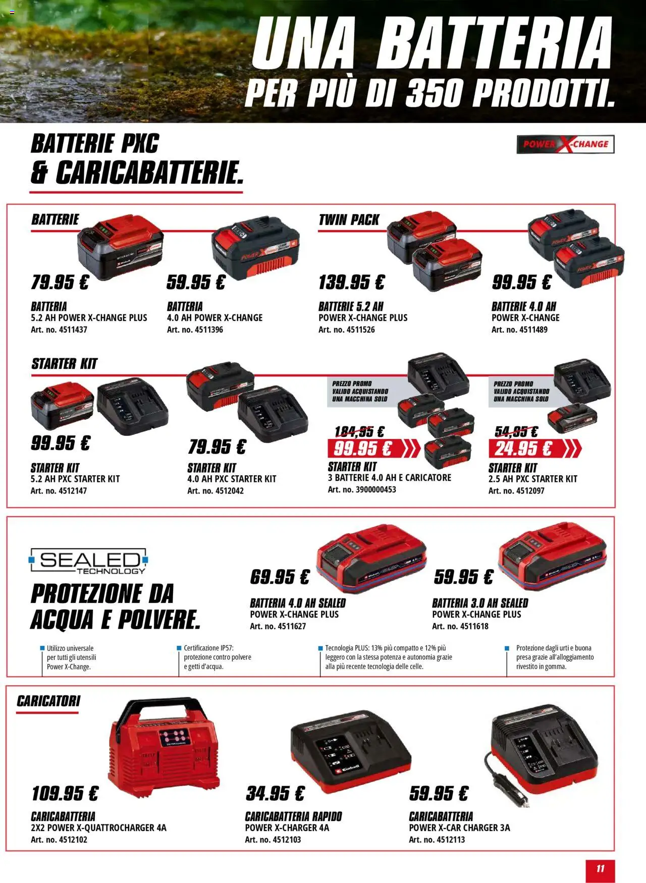 Volantino Einhell del 01.10.2025 | Pagina: 11 | Prodotti: Acqua, Presa, Batteria, Batterie