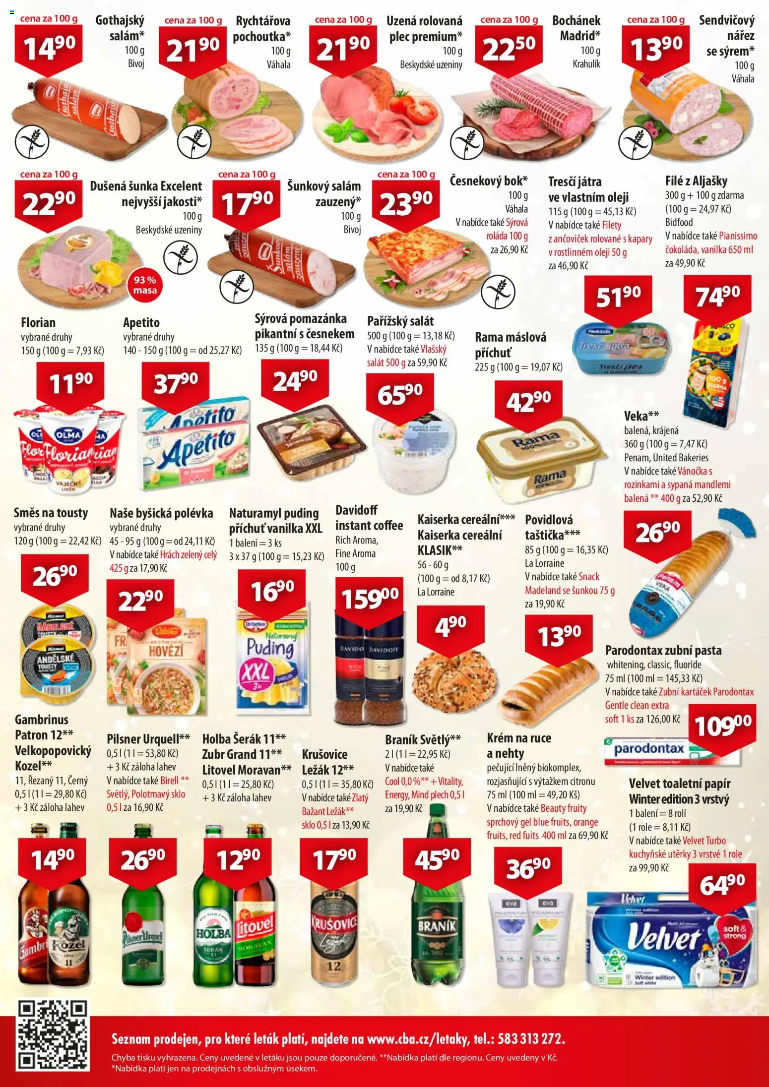 CBA leták - Market od 10.12.2025 | Strana: 2 | Produkty: Zubr Grand 11, Krém, Velvet, File