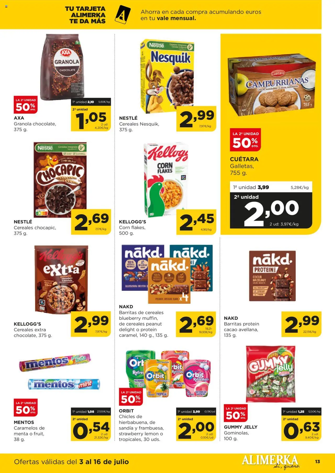 Alimerka folleto Asturias │ válido desde el 03.07.2025 | Página: 14 | Productos: Cereales, Té, Sandía, Φρυγανιές σικάλεως