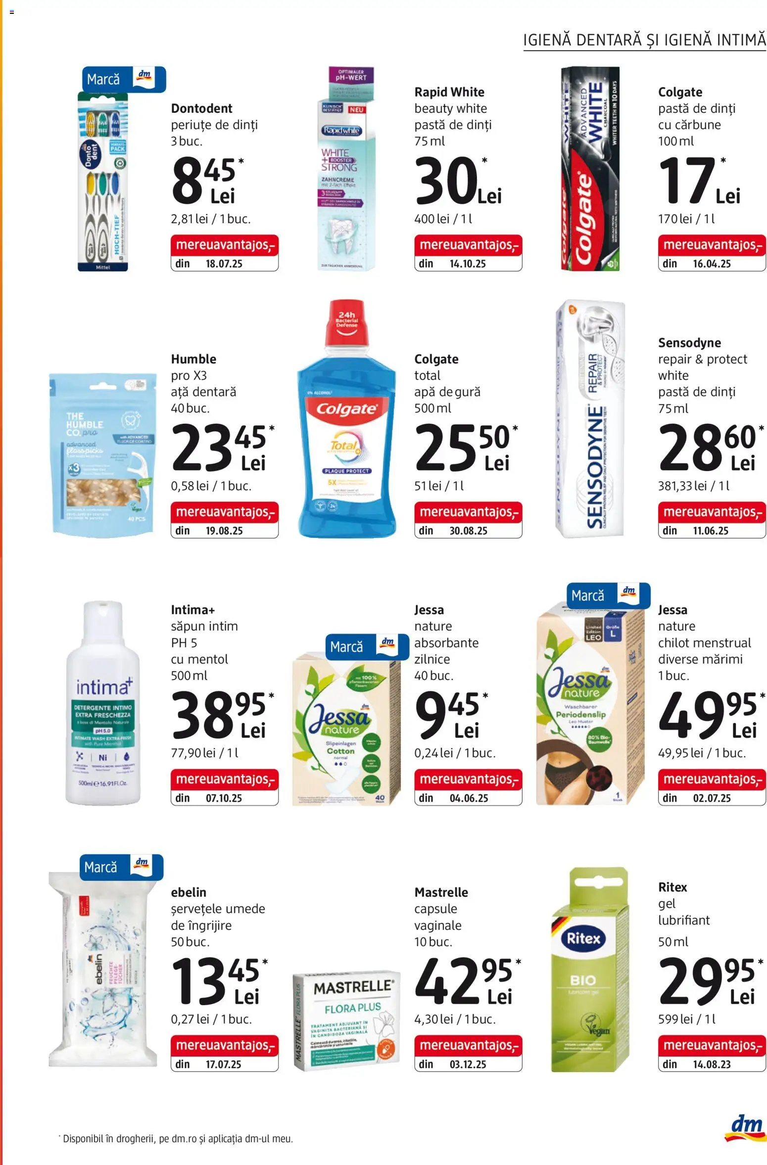 Noul catalog DM drogeriemarkt – valabil de la 08.01.2026 | Pagină: 17 | Produse: Ață dentară, Săpun, Pastă de dinți, Apă