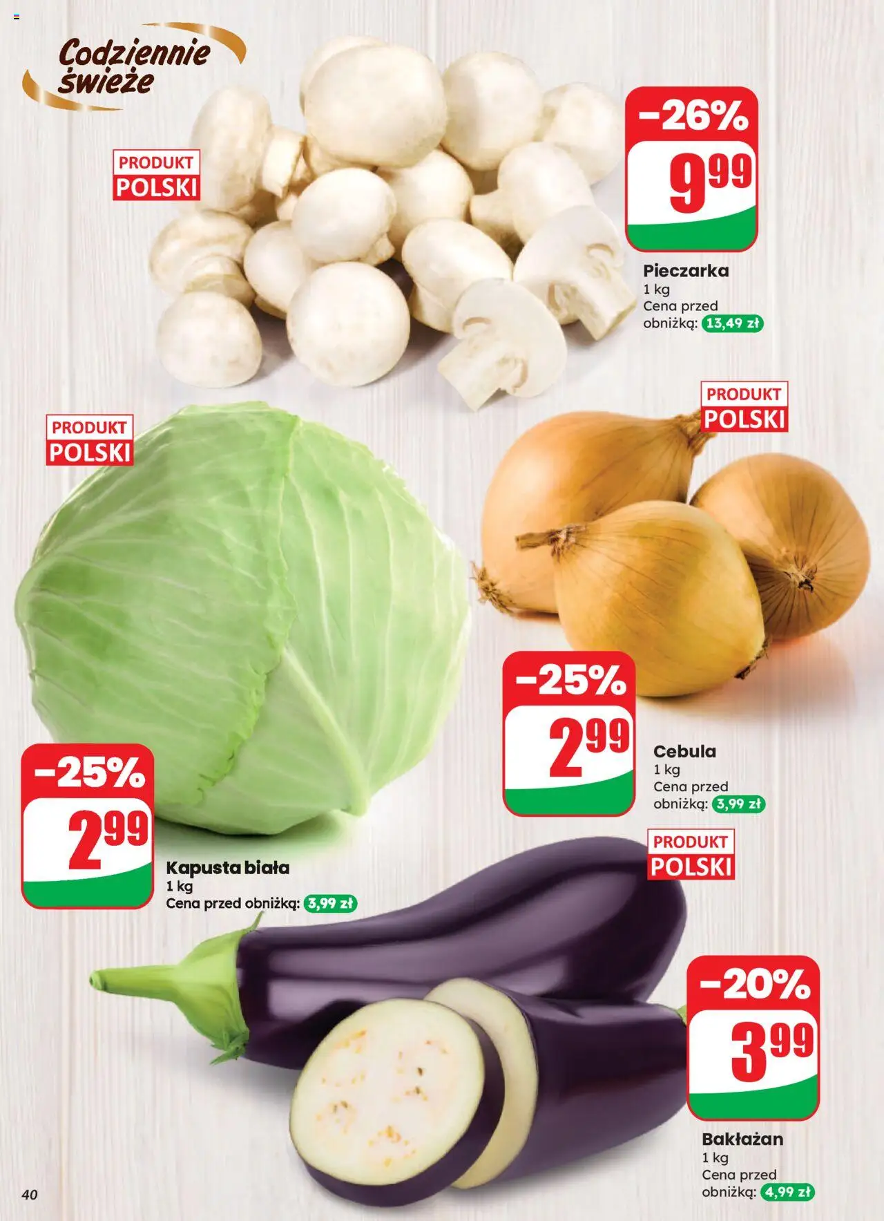 Dino Gazetka od 13.08.2025 | Strona: 40 | Produkty: Bakłażan, Kapusta, Kapusta biała