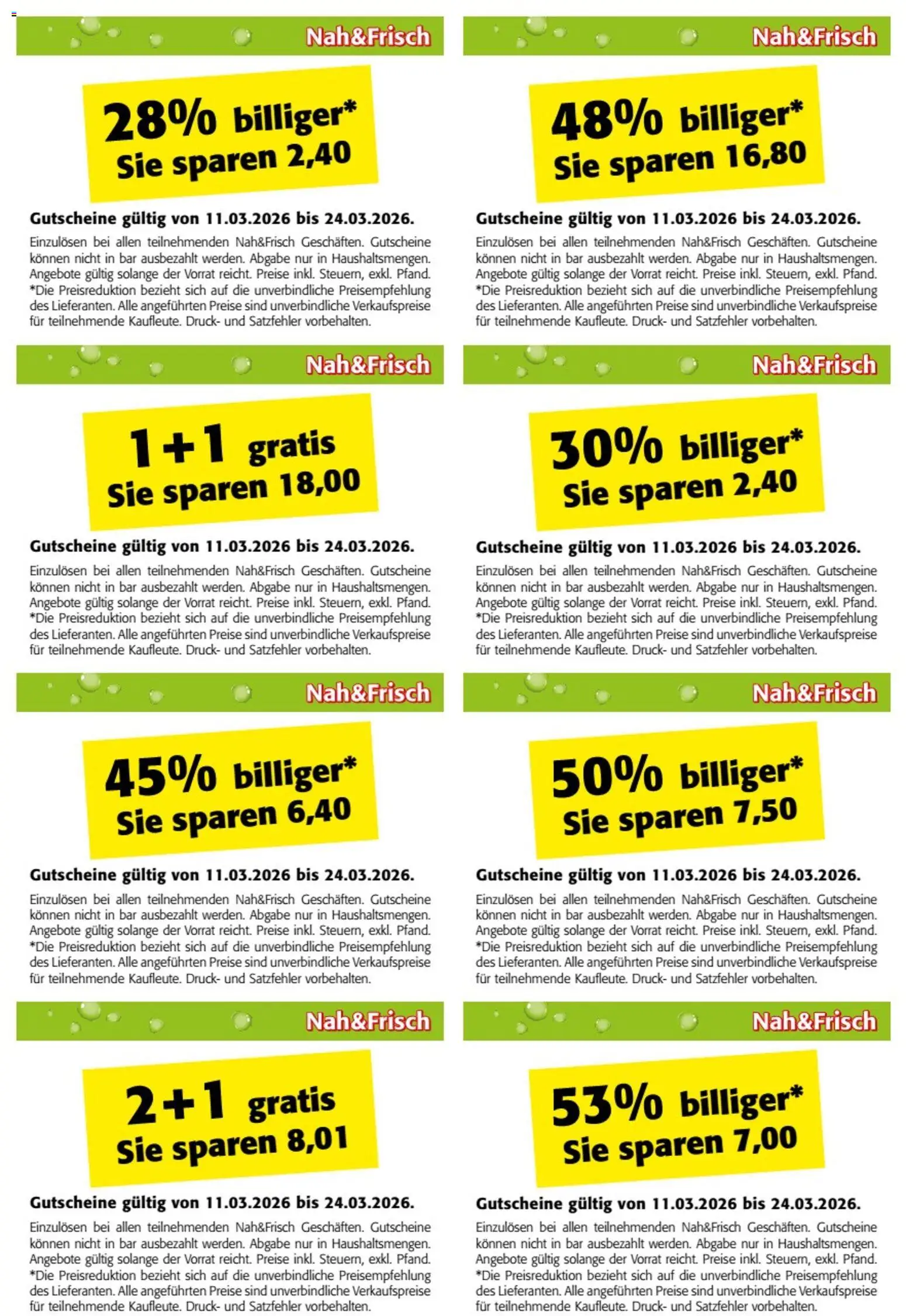 Nah und Frisch Gutscheinheft gültig ab 11.03.2026 | Seite: 8