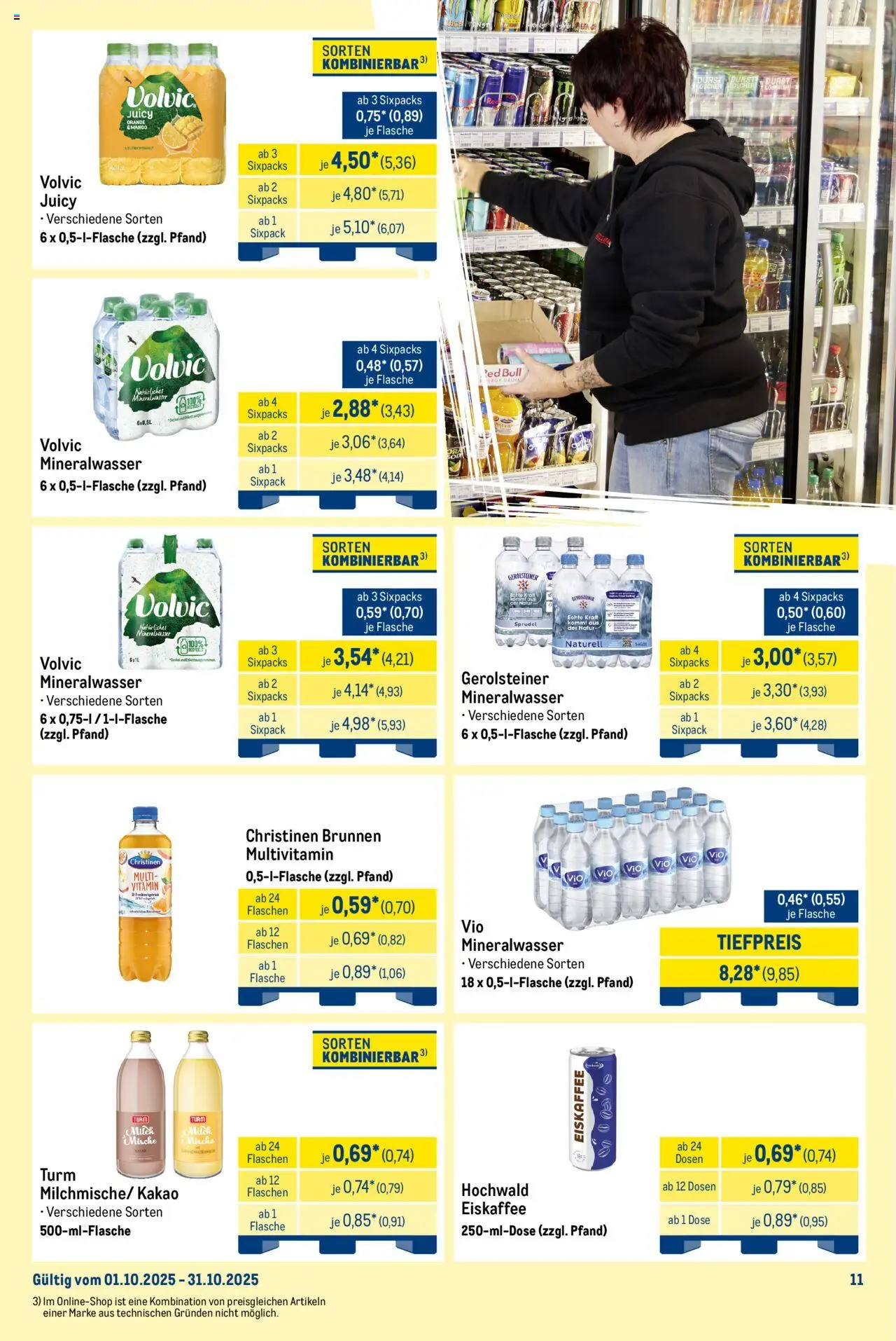 Metro Monats-Mix – gültig ab 01.10.2025 | Seite: 11 | Produkte: Red bull, Milch, Mineralwasser, Gerolsteiner