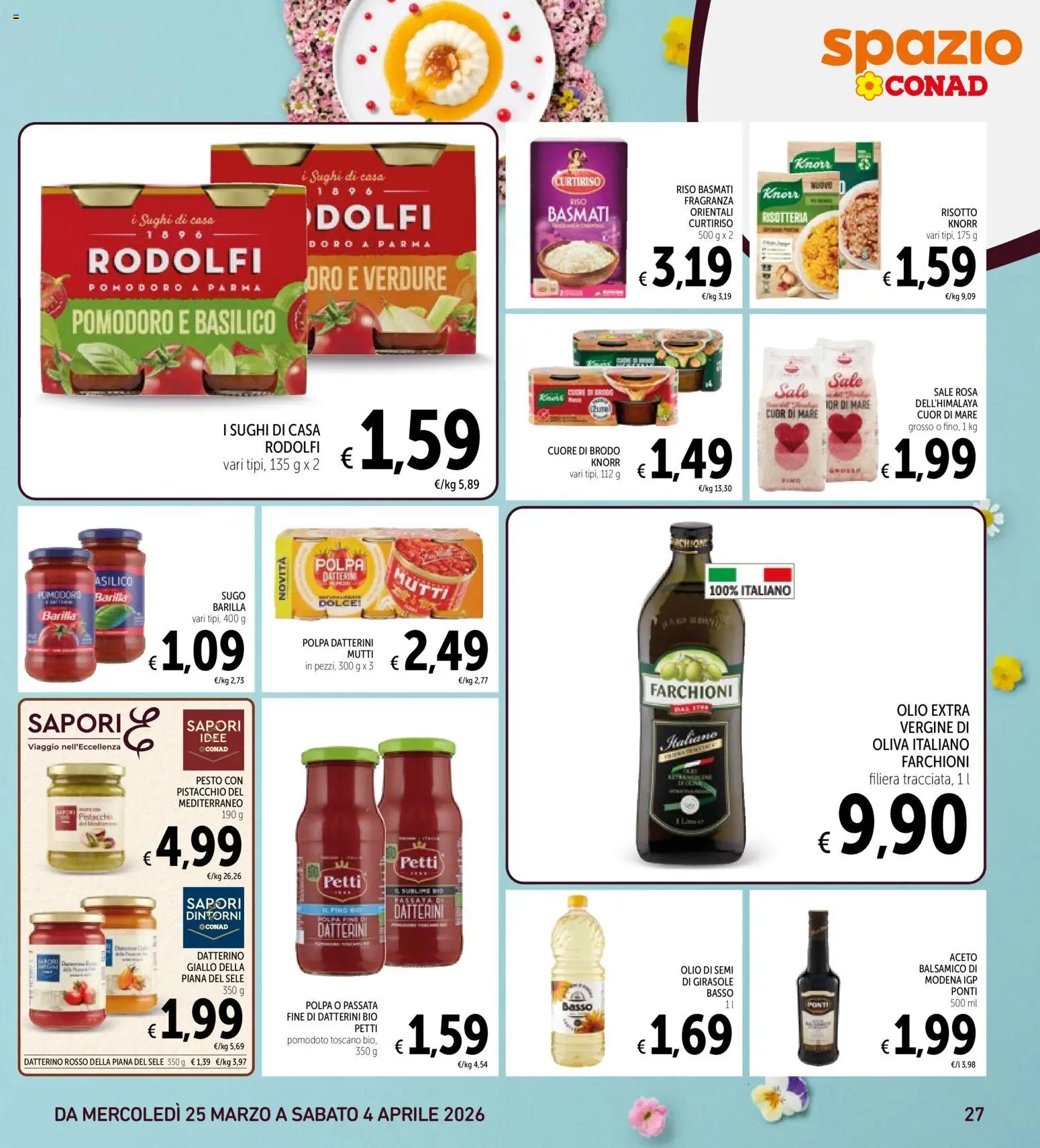Volantino Spazio Conad del 25.03.2026 | Pagina: 27 | Prodotti: Riso Basmati, Riso, Pesto, Mutti