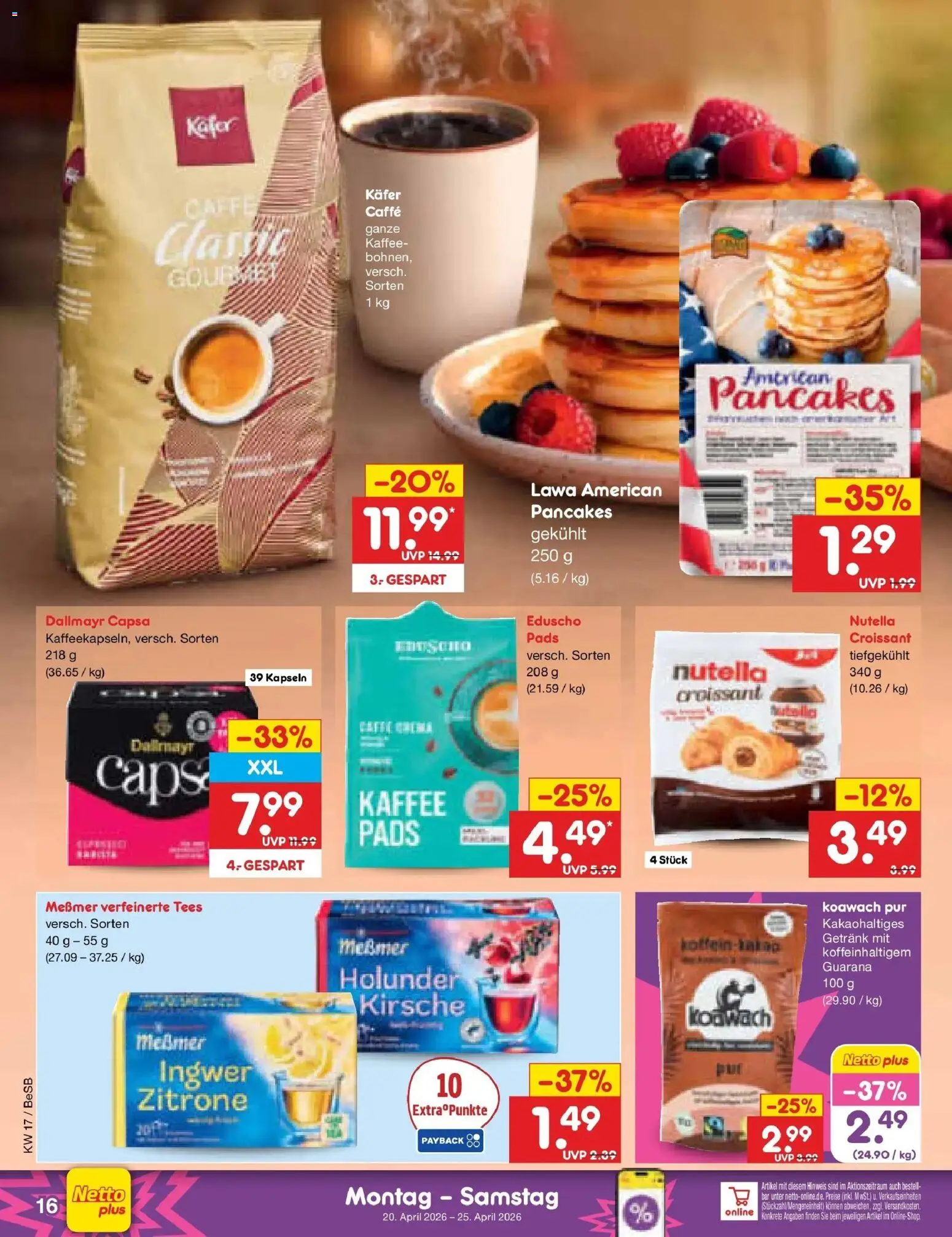Netto Marken-Discount Prospekt Kremmen	 – gültig ab 20.04.2026 | Seite: 18 | Produkte: Kaffee, Croissant, Zitrone, Eduscho