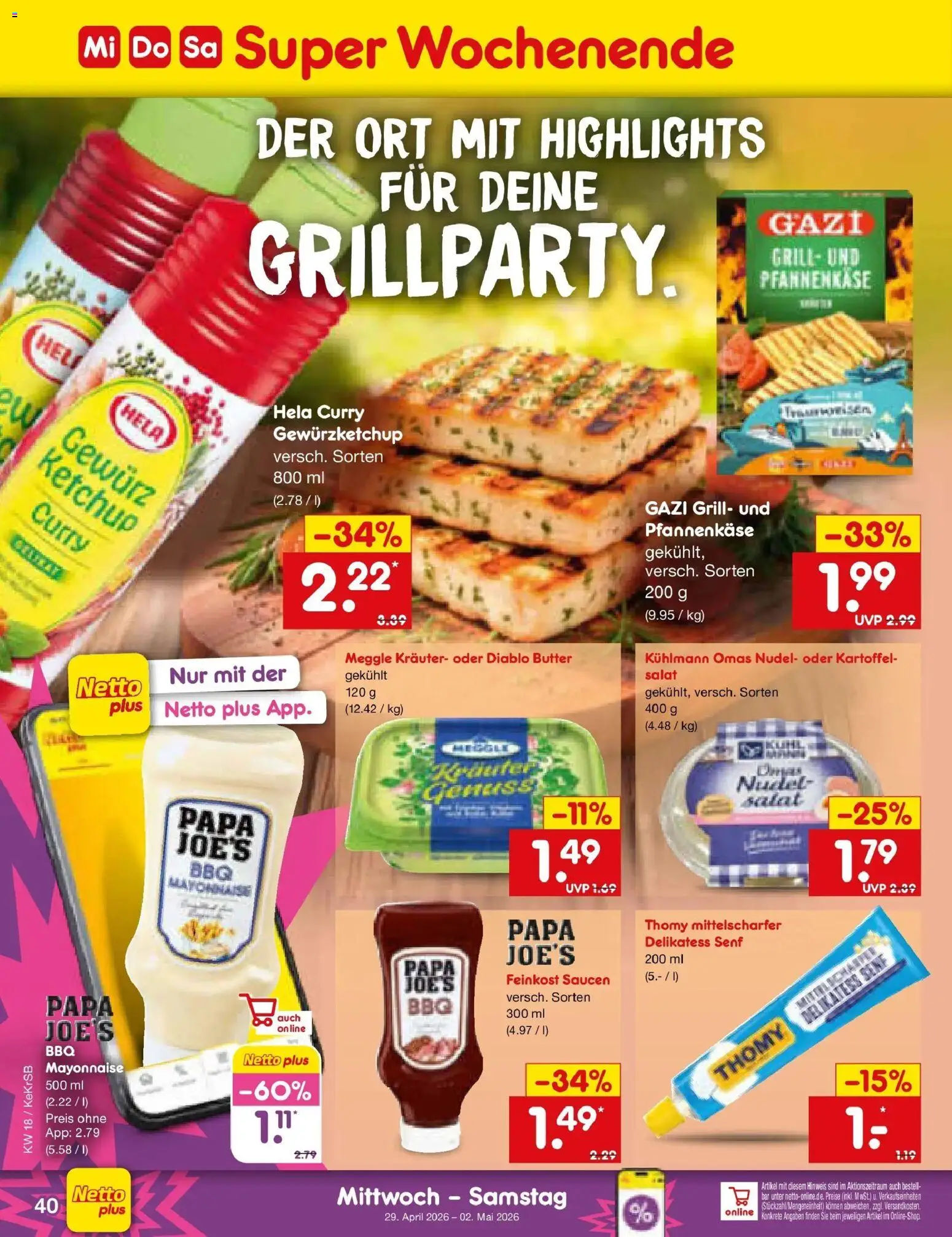 Netto Marken-Discount Prospekt Bonn	 – gültig ab 27.04.2026 | Seite: 56 | Produkte: Grill, Mayonnaise, Ketchup, Salat