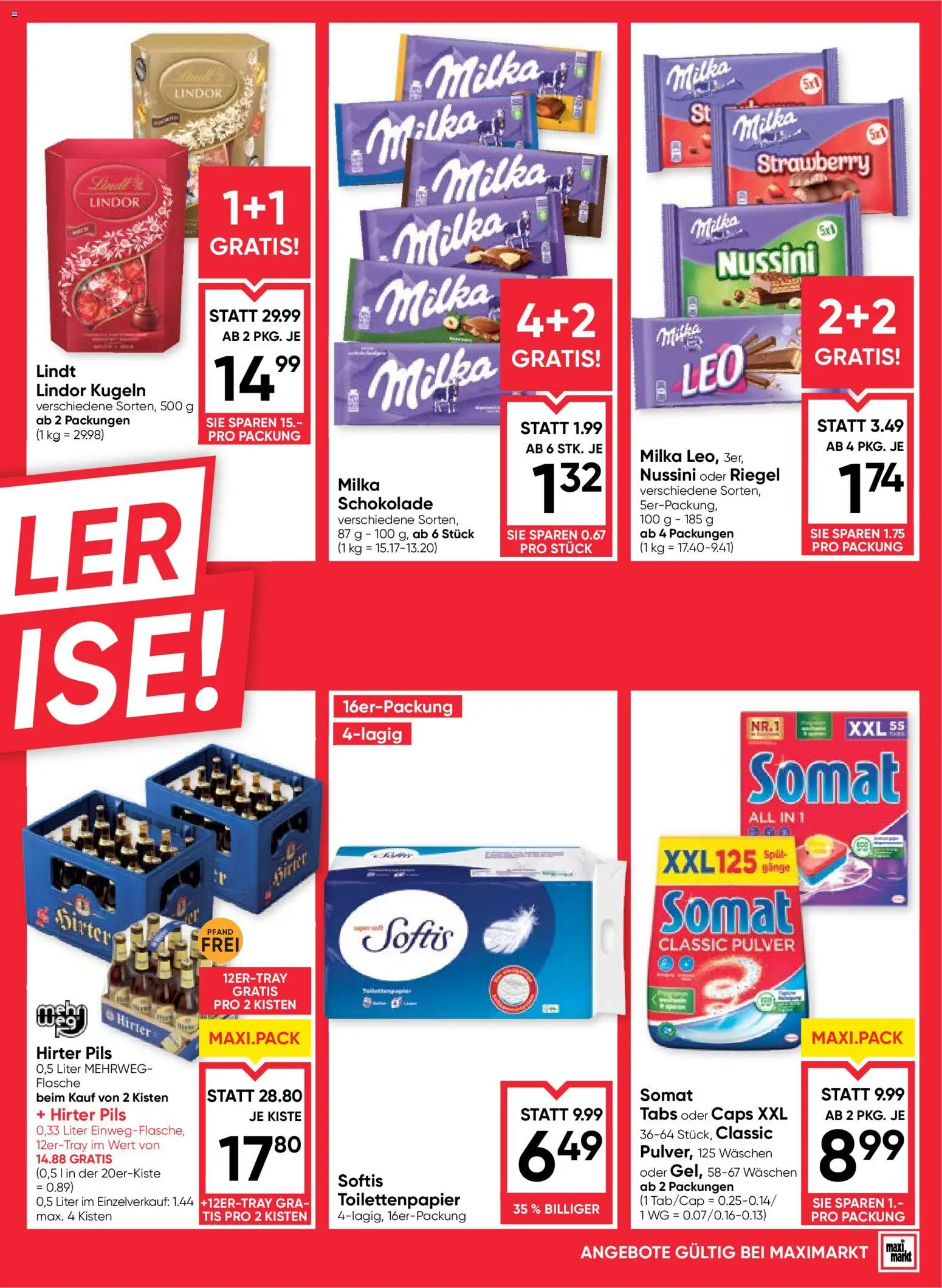 Maximarkt Flugblatt gültig ab 12.03.2026 | Seite: 3 | Produkte: Schokolade
