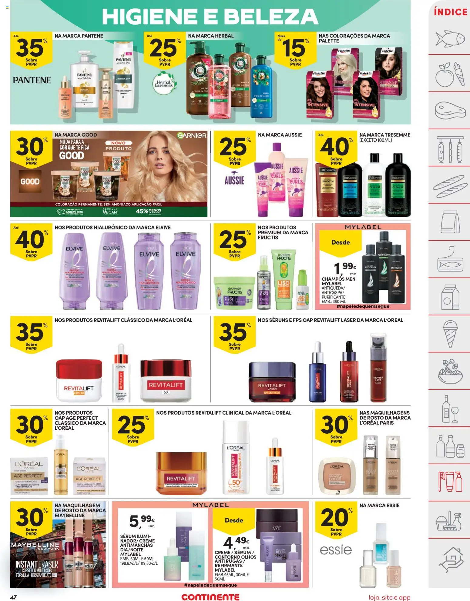 Continente folheto │ válido de 31.03.2026 | Página: 47 | Produtos: Shampoo, Maquilhagem, Sérum, Creme