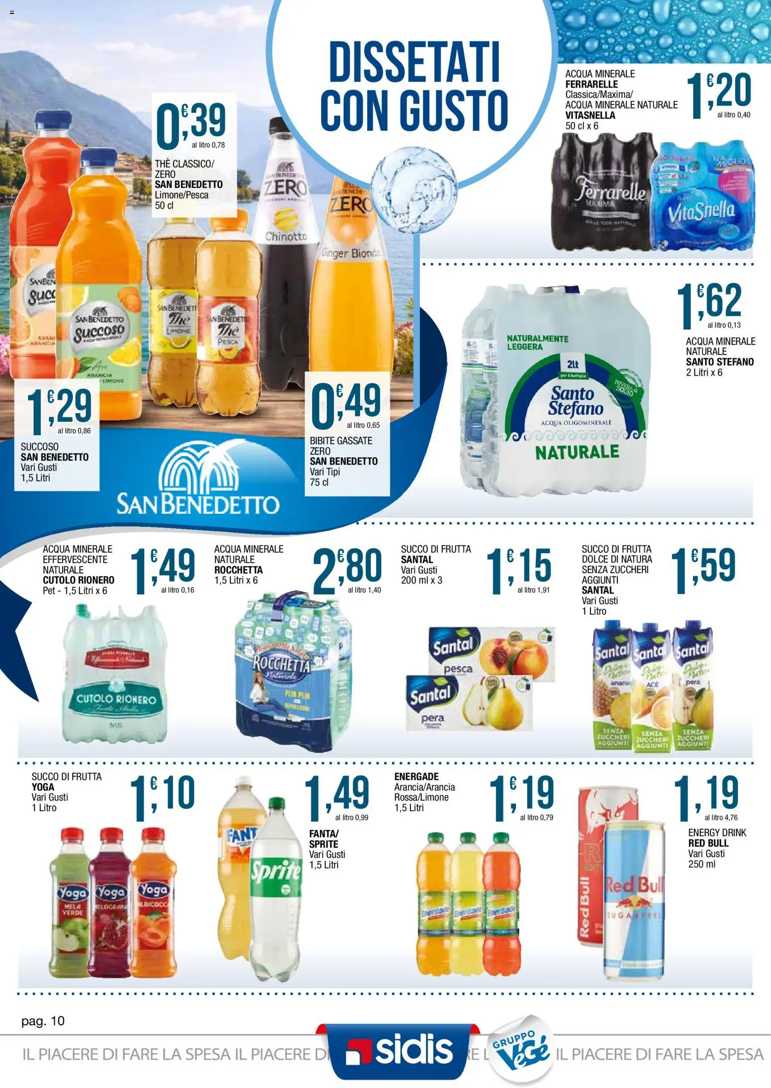 Volantino Sidis del 23.02.2026 | Pagina: 10 | Prodotti: Frutta, Pera, Red Bull, Ferrarelle