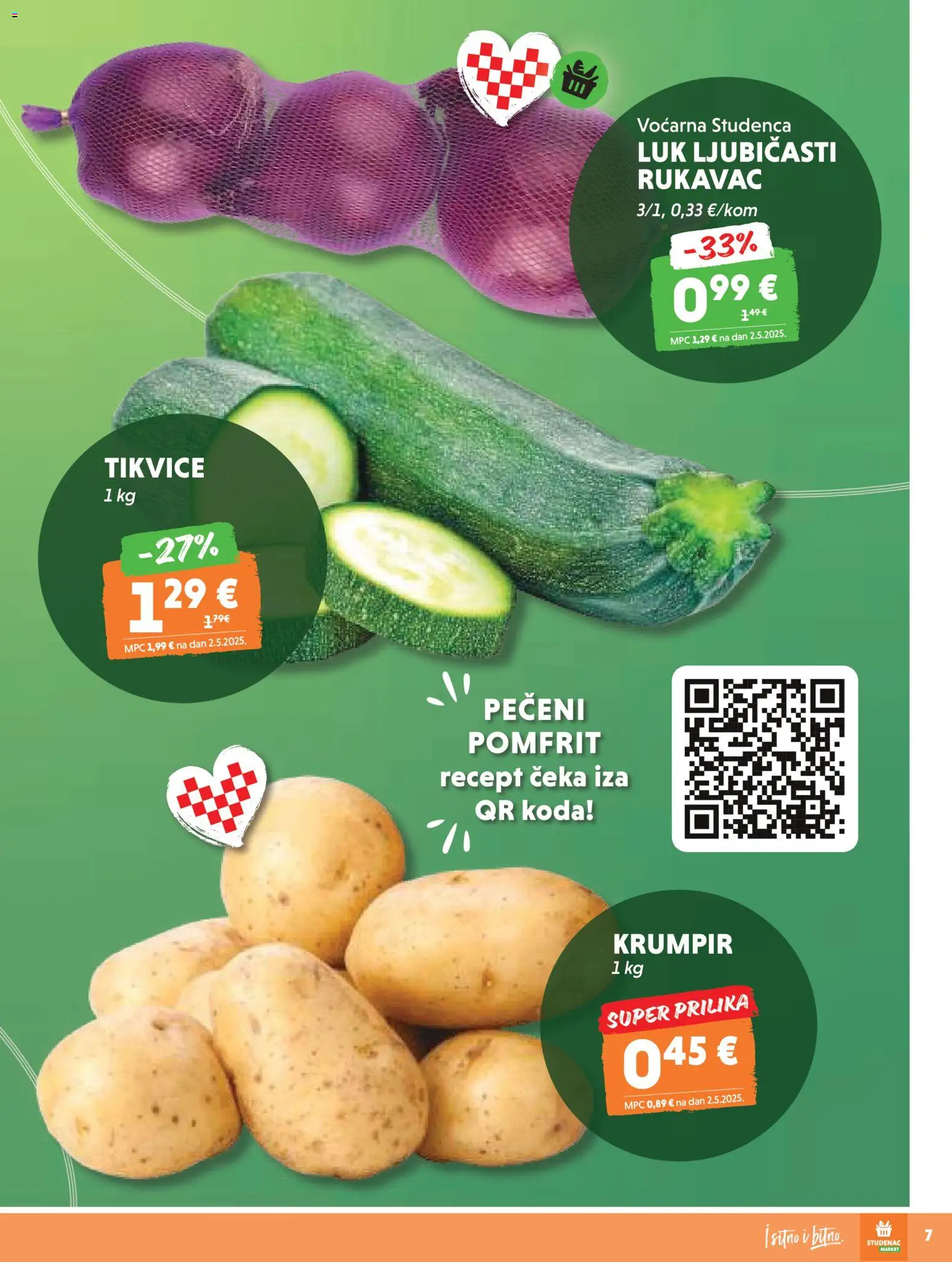 Studenac katalog | vrijedi od 26.11.2025 | Stranica: 7 | Proizvodi: Tikvice, Pomfrit, Krumpir, Luk