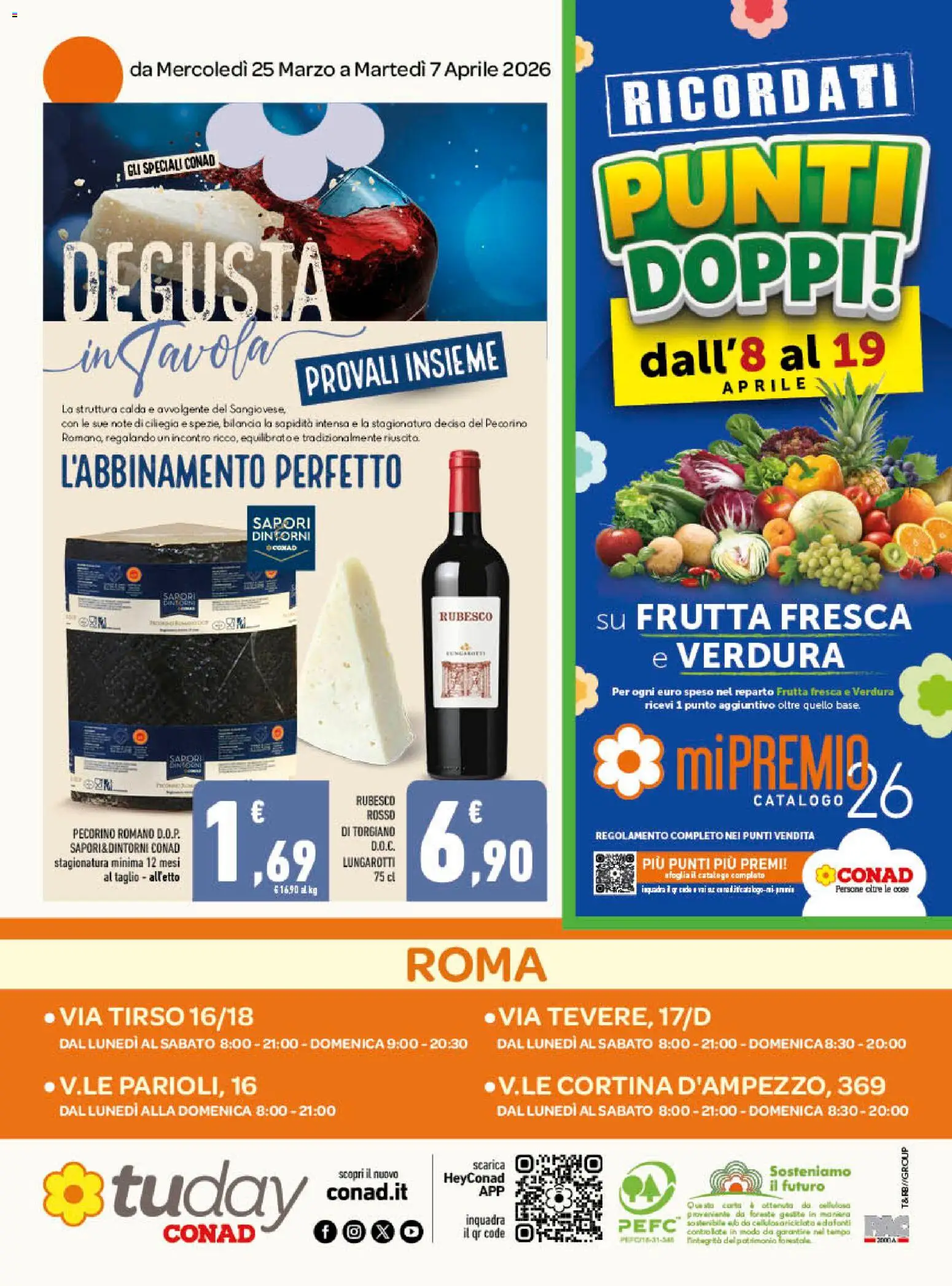 Volantino Conad del 25.03.2026 | Pagina: 16 | Prodotti: Frutta, Bilancia, Pecorino Romano, Pecorino