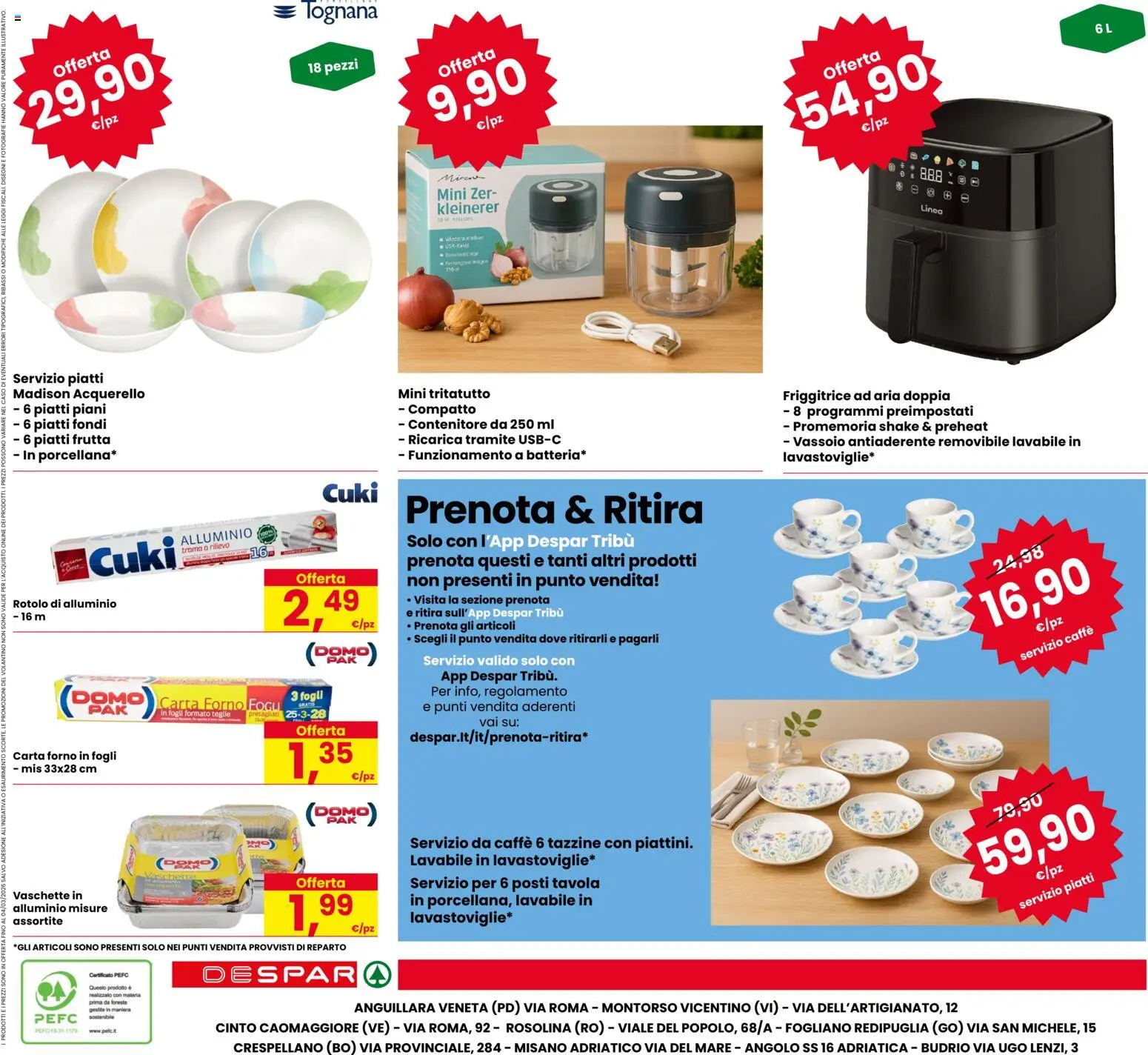 Volantino Despar del 19.02.2026 | Pagina: 24 | Prodotti: Friggitrice ad aria, Caffè, Contenitore, Forno