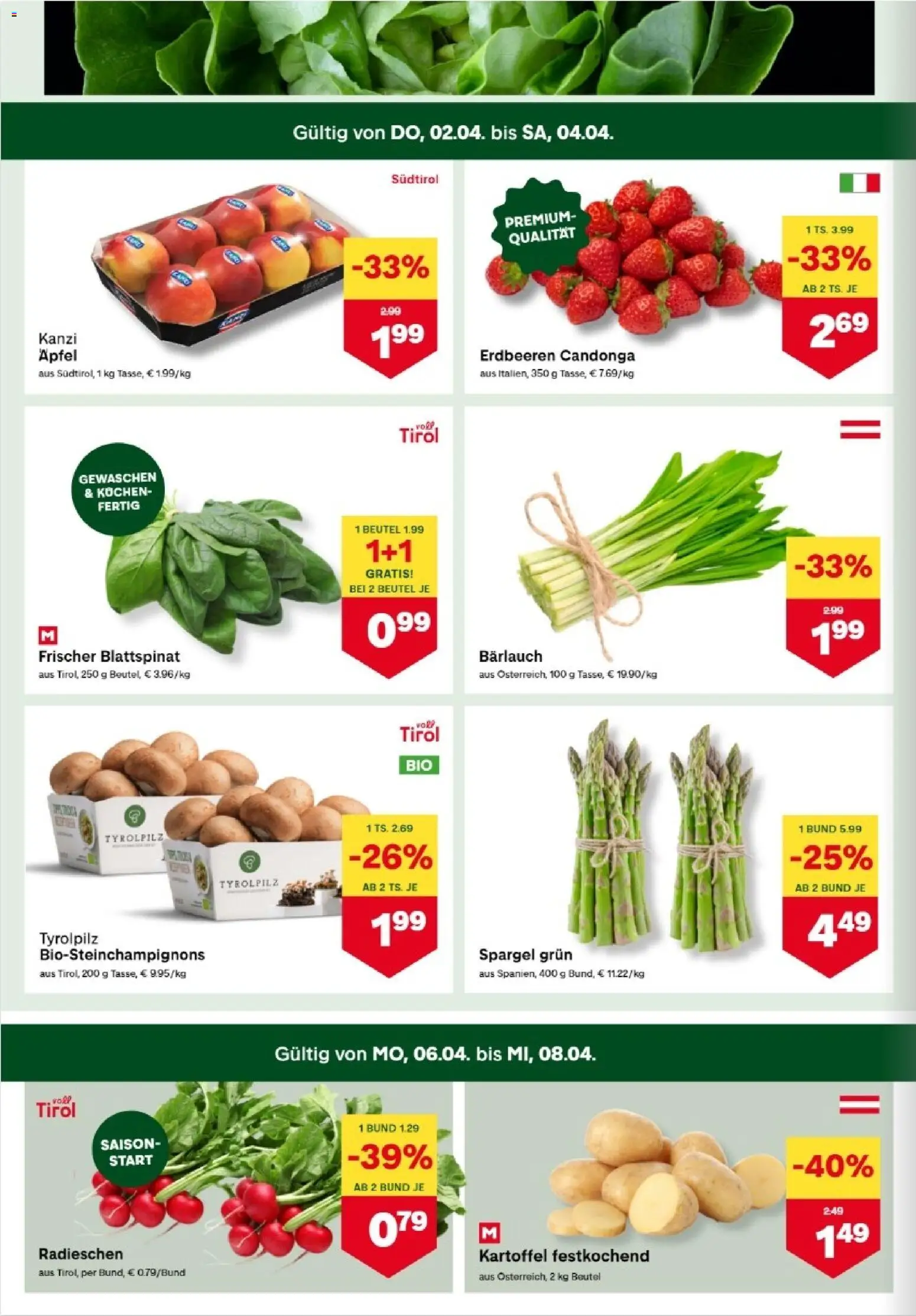 MPREIS Hohenems gültig ab 02.04.2026 | Seite: 2 | Produkte: Erdbeeren, Äpfel