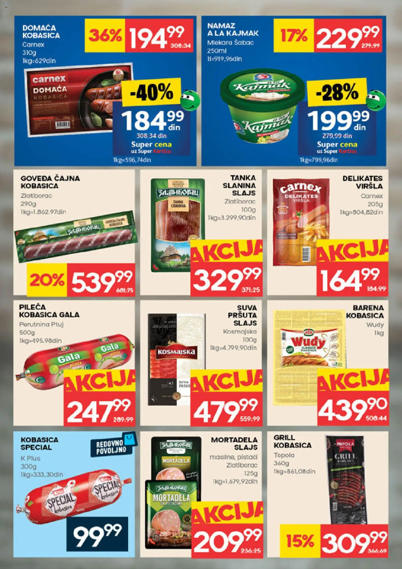 Roda katalog - važi od 19.02.2026 | Strana: 8 | Proizvode: Pistaći, Mortadela, Kobasica, Kajmak