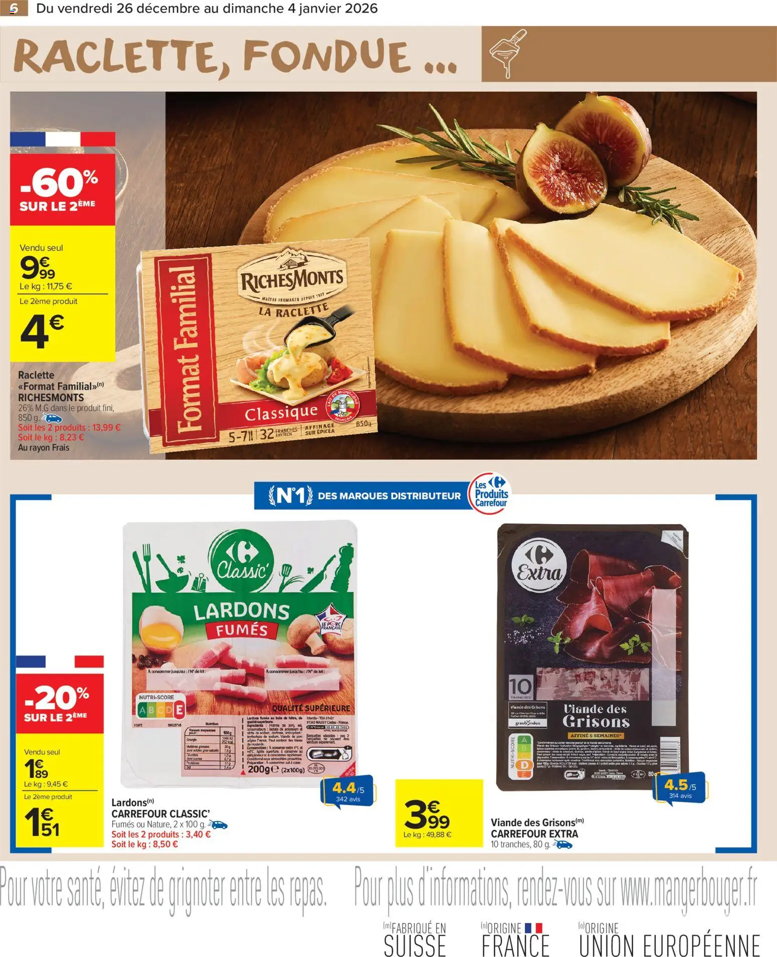 {H1} | Page: 8 | Produits: Lardons, Raclette, Viande