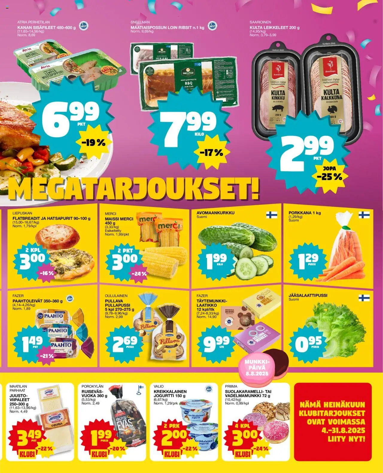  | Sivu: 3 | Tuotteet: Maissi, Jogurtti, Kinkku, Porkkana