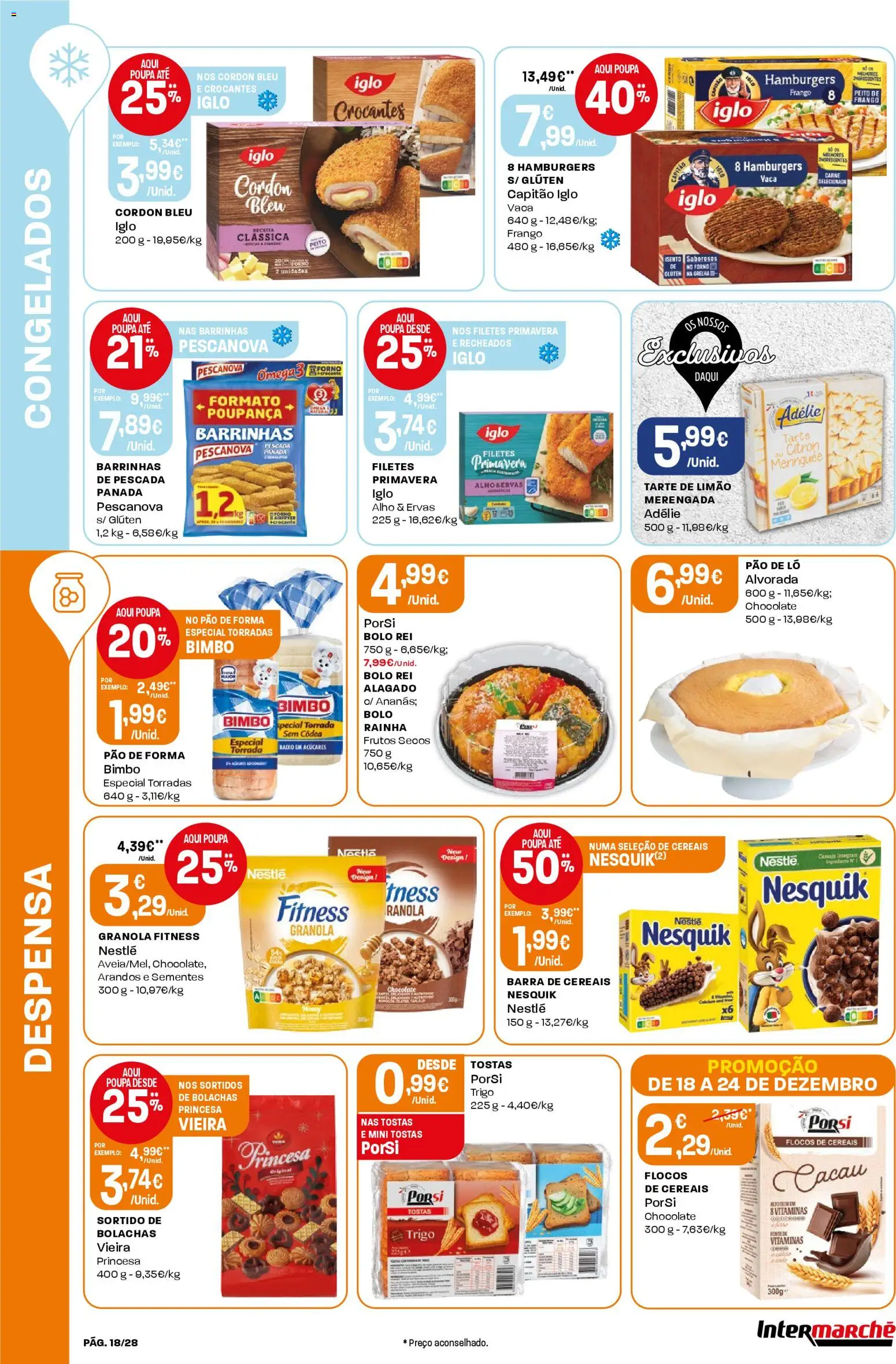 Intermarché Folheto Contact │ válido de 18.12.2025 | Página: 18 | Produtos: Forno, Pescada, Capitão iglo, Pão