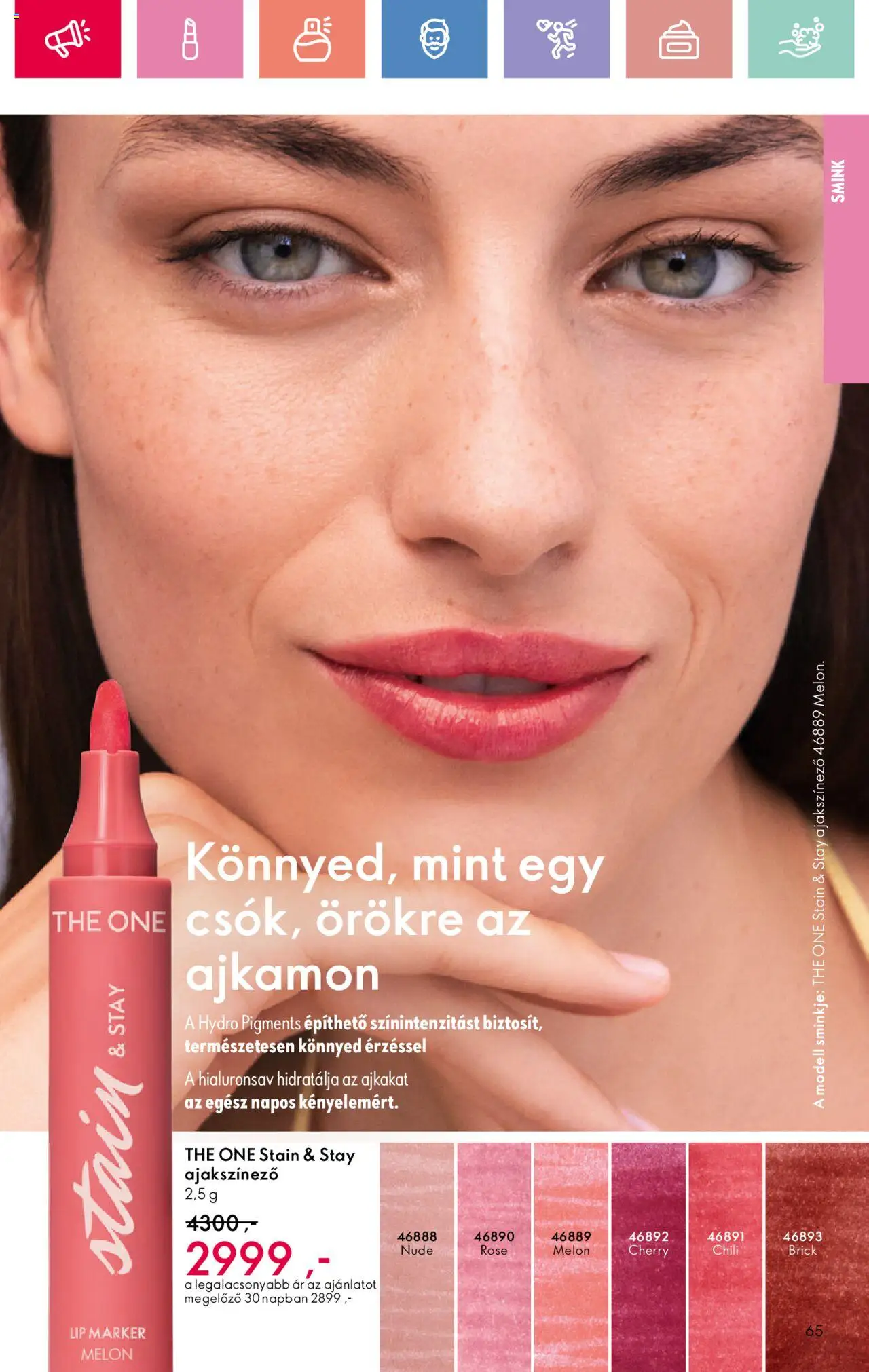 Oriflame akciós ujság - amely érvényes a következő dátumtól: 17.08.2025 | Oldal: 65 | Termékek: Chili, Smink