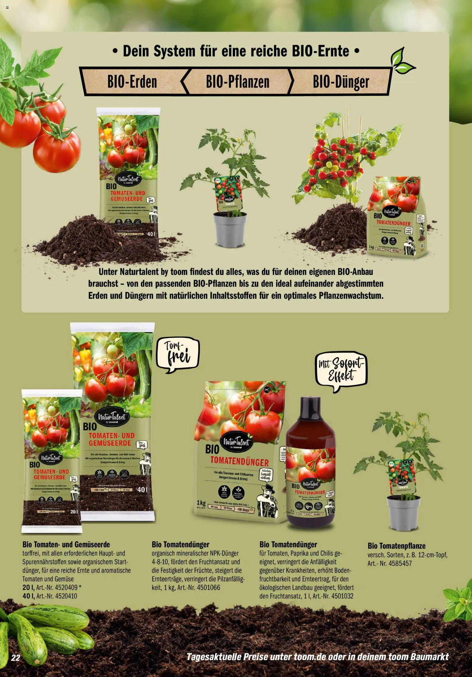 Toom Baumarkt Gewächshäuser & Anzucht 2026 – gültig ab 01.01.2026 | Seite: 22 | Produkte: Tomaten, Gemüse, Paprika