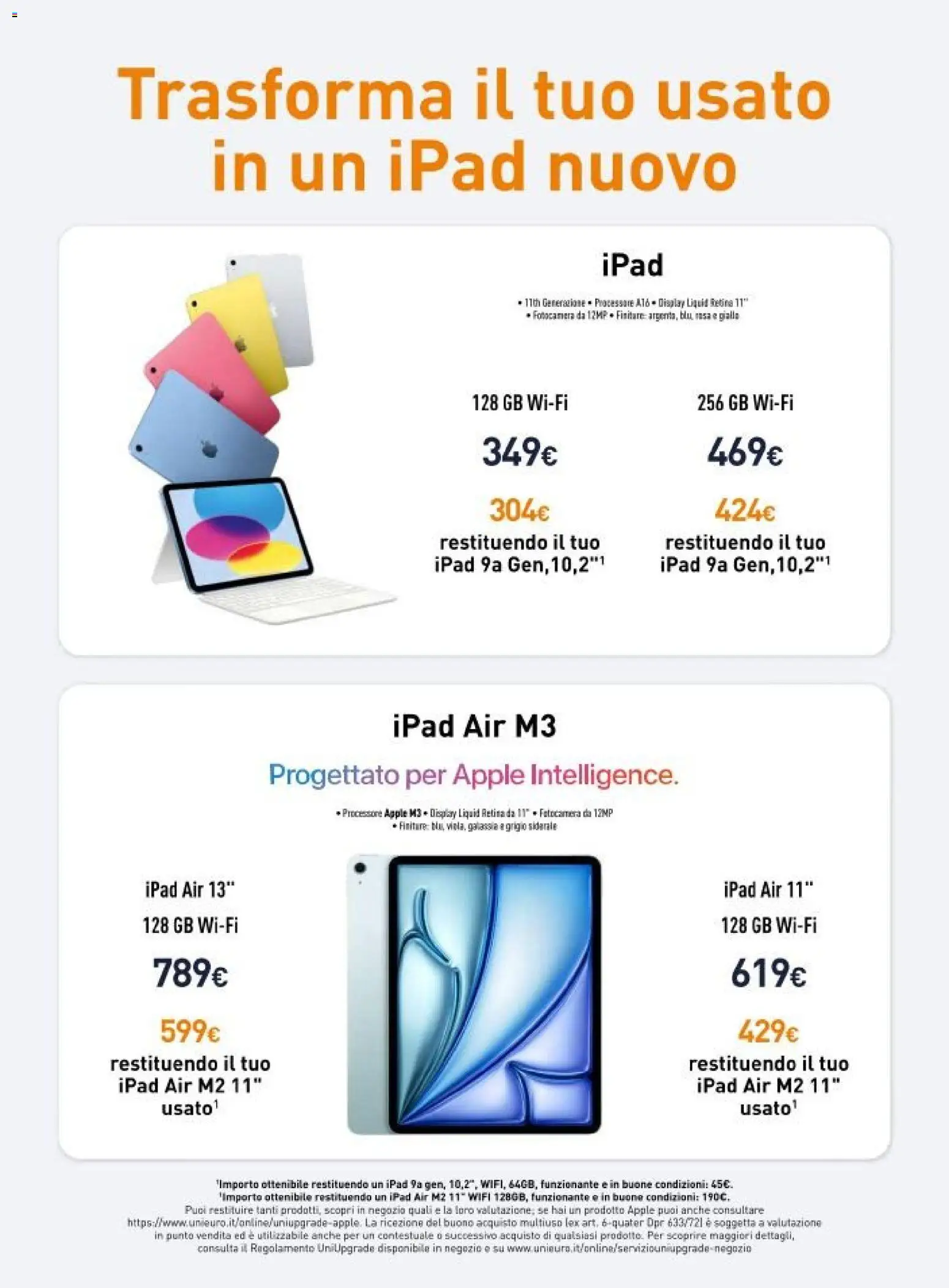 Volantino Unieuro del 20.03.2026 | Pagina: 14 | Prodotti: Fotocamera, Ipad