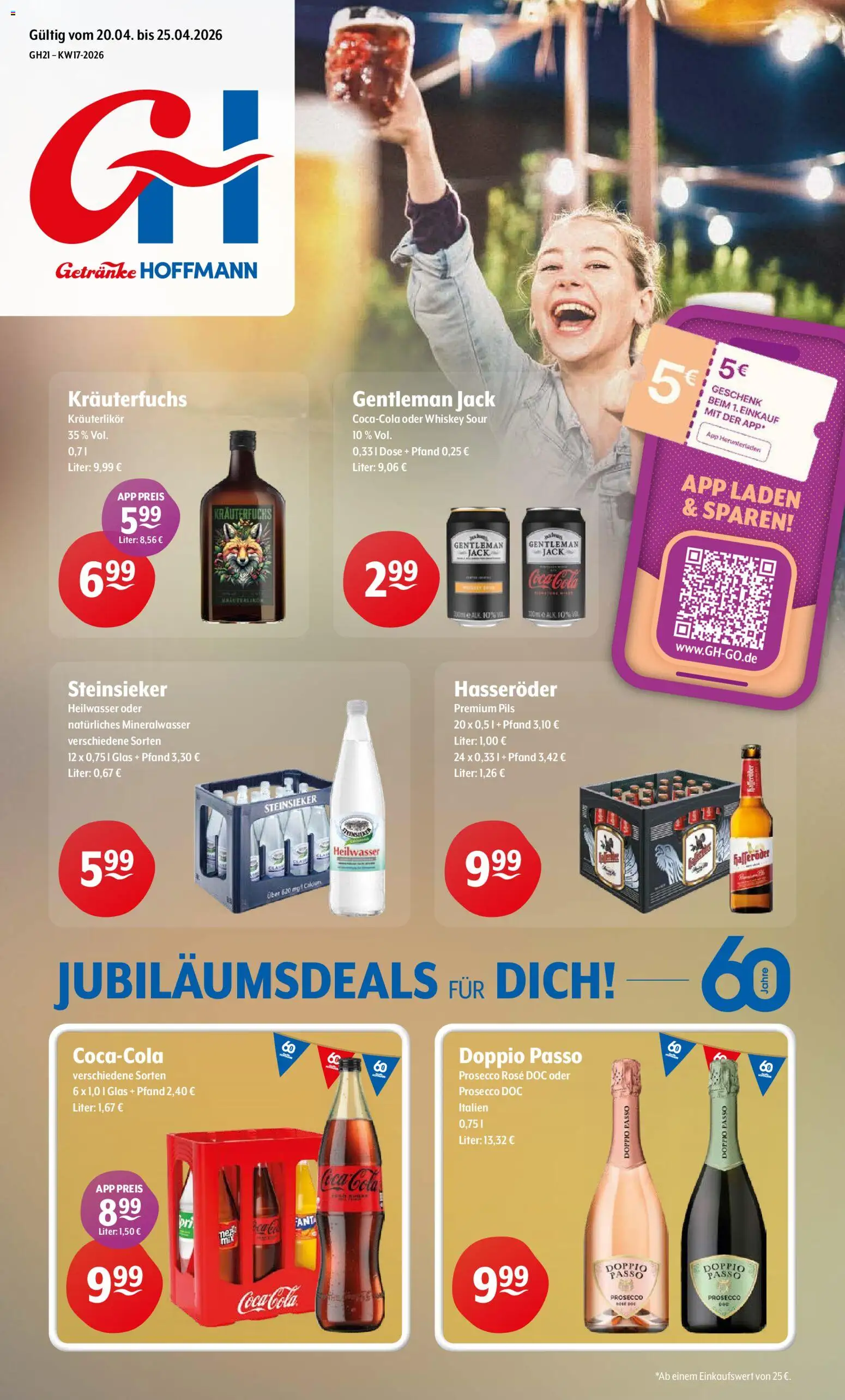 Getränke Hoffmann - Hamburg – gültig ab 20.04.2026 | Seite: 1 | Produkte: Coca cola, Cola, Prosecco, Whiskey