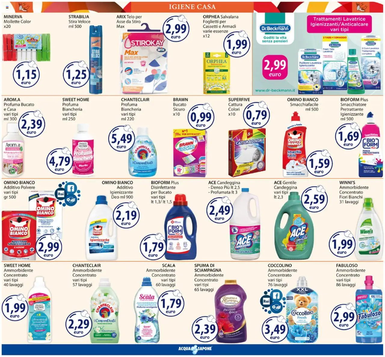 Volantino Acqua e Sapone del 11.08.2025 | Pagina: 19 | Prodotti: Ammorbidente, Smacchiatore, Candeggina, The