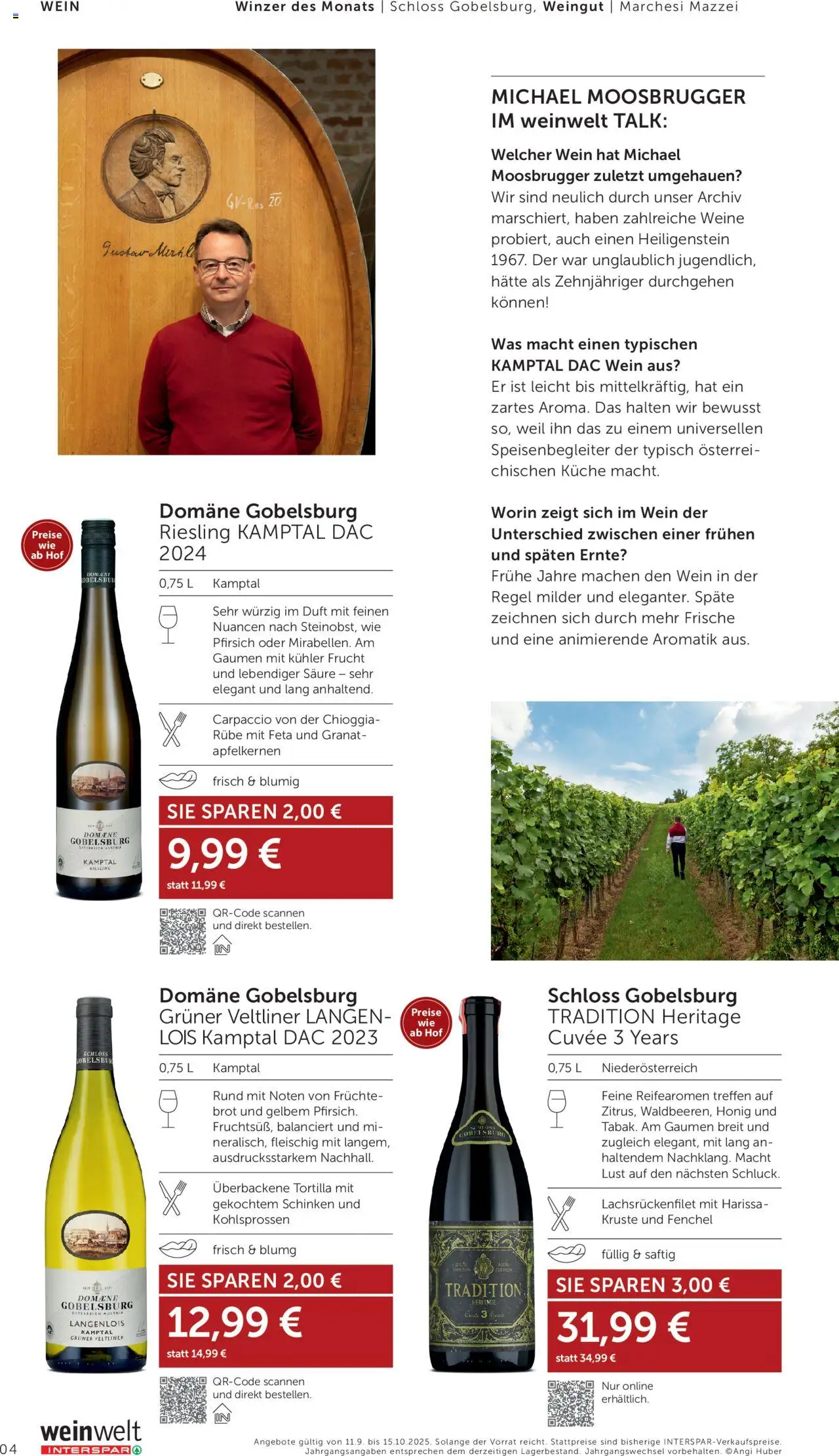 Interspar Wein Welt gültig ab 11.09.2025 | Seite: 4 | Produkte: Pfirsich, Duft, Schinken, Wein