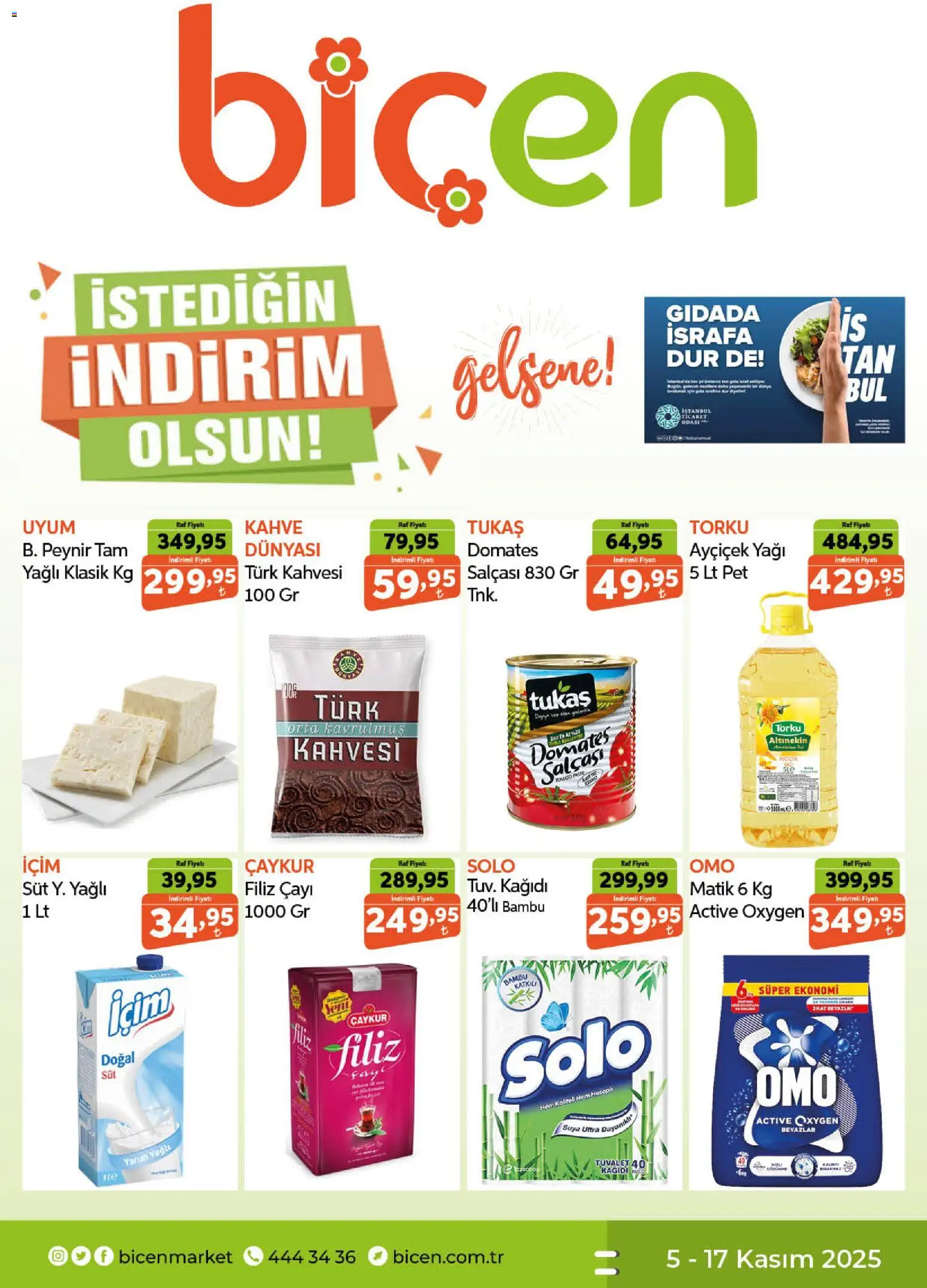 Biçen Market Katalog - 05.11.2025 tarihinden itibaren geçerlidir | Sayfa: 1 | Ürünler: Süt, Peynir, Kahve, Domates