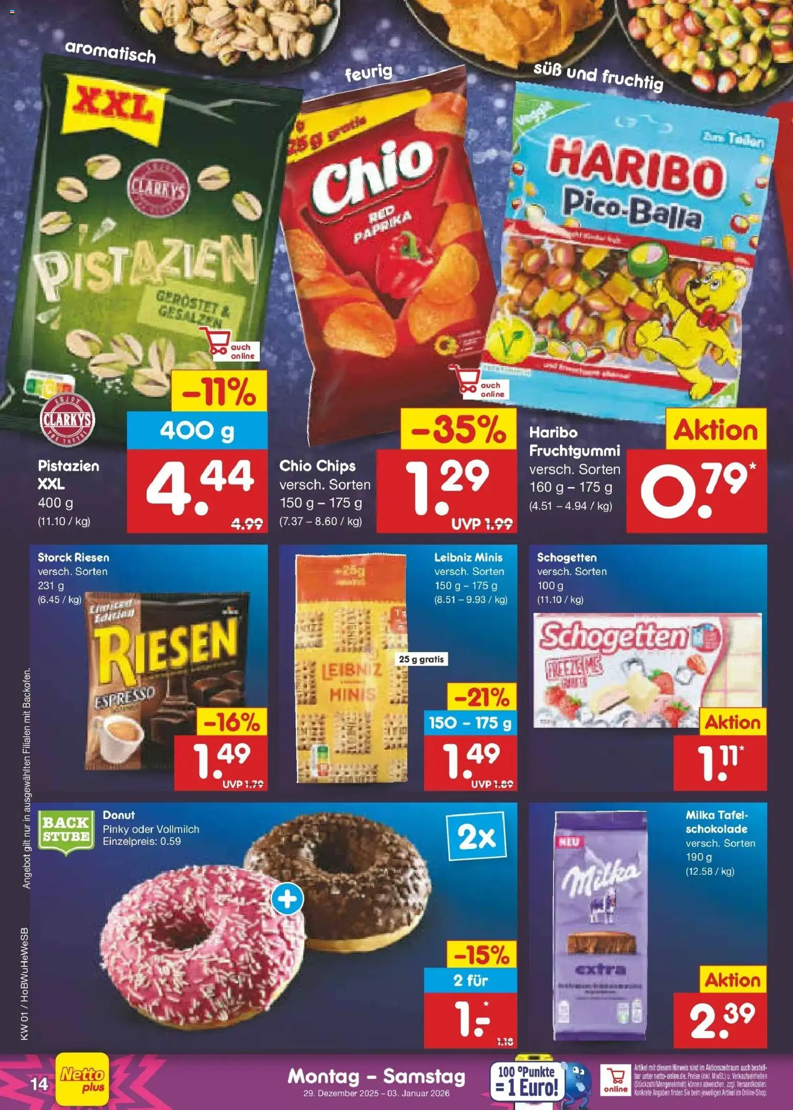 Netto Marken-Discount prospekt Hamburg	 – gültig ab 28.12.2025 | Seite: 14 | Produkte: Haribo, Paprika, Schogetten, Chips