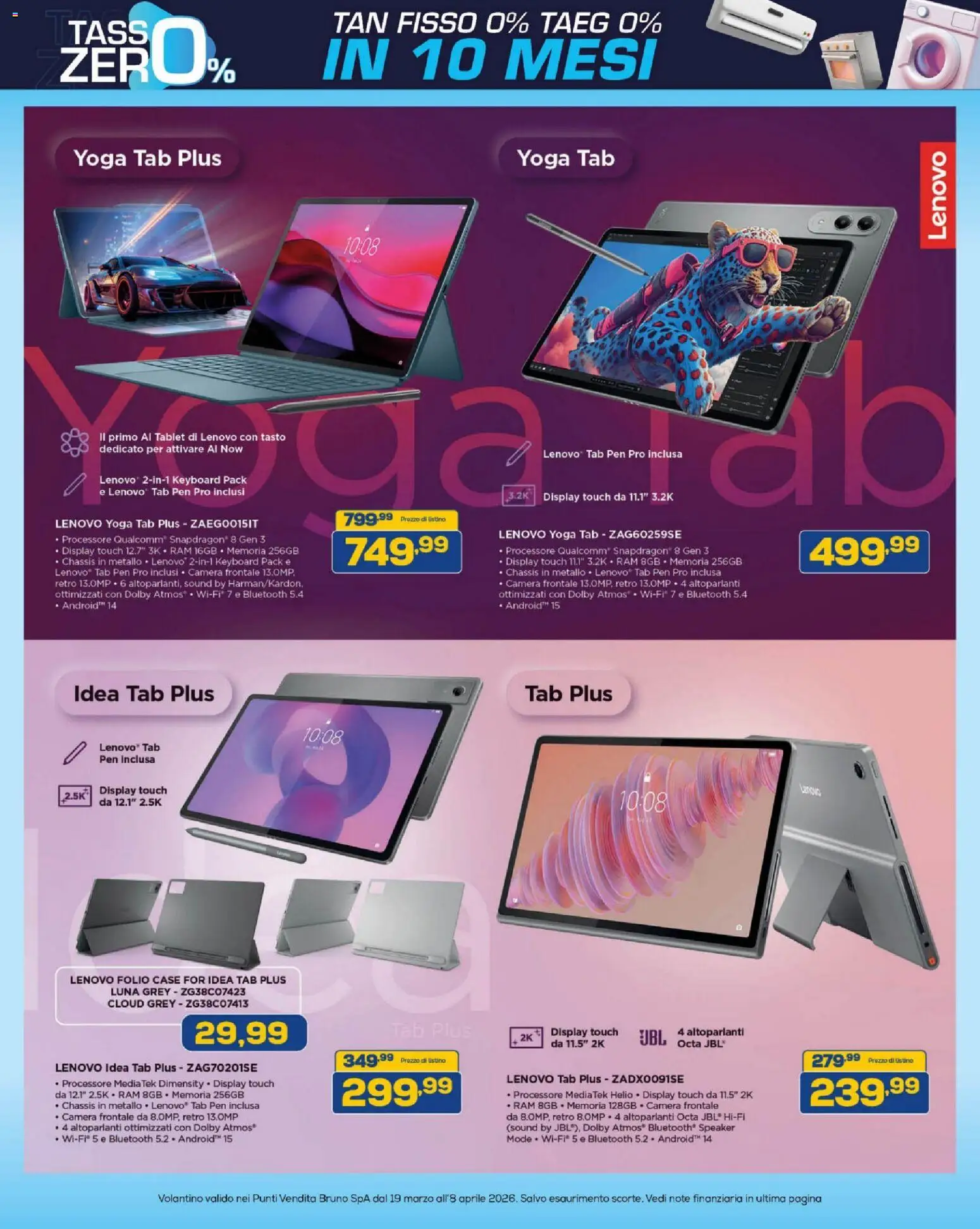 Volantino BRUNO del 19.03.2026 | Pagina: 33 | Prodotti: Tablet, Speaker
